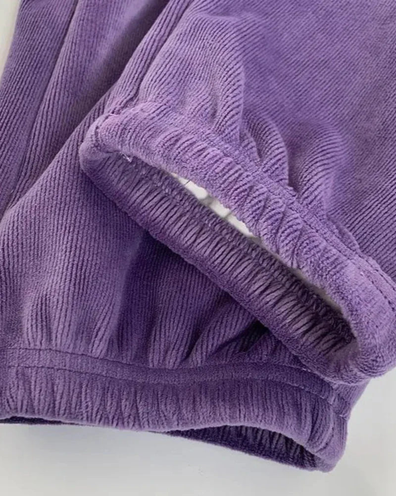 Pantaloni lunghi in corduroy con imbottitura confortevole