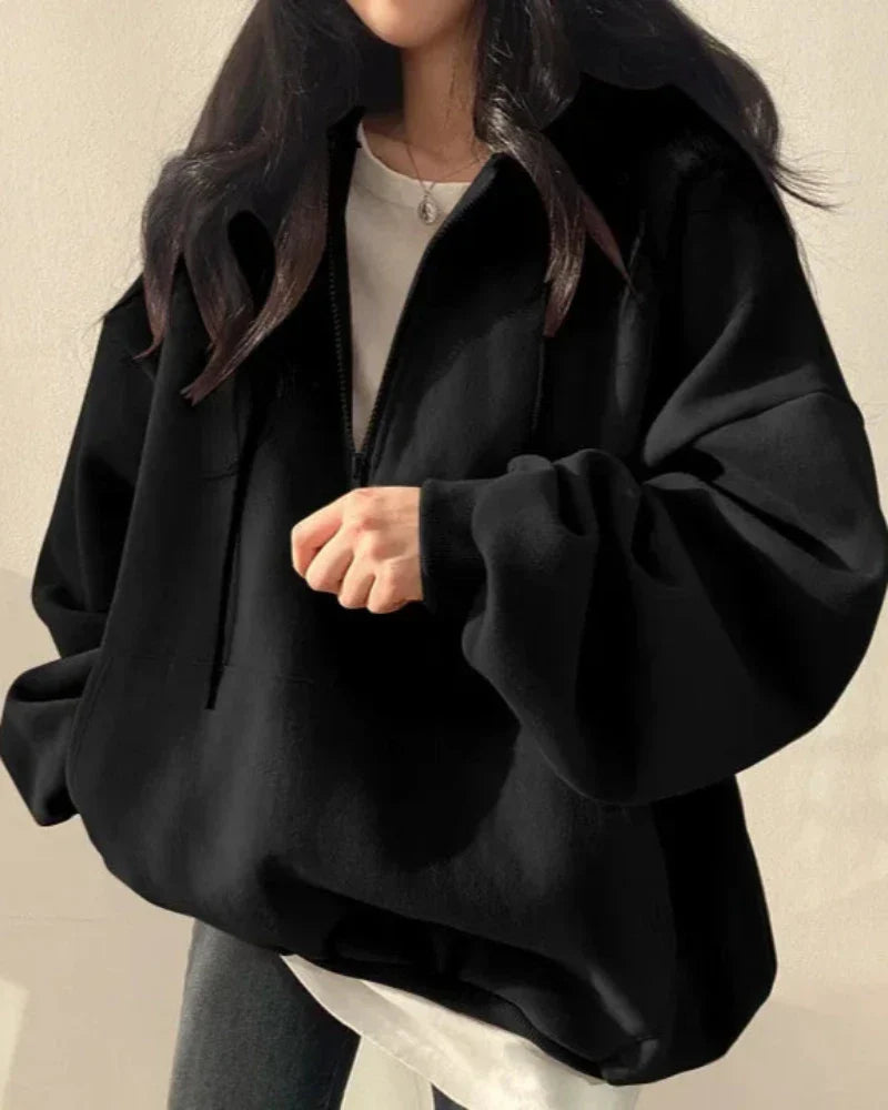Felpa oversize comoda con cappuccio