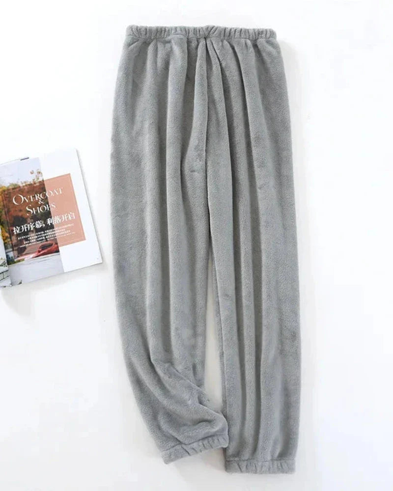 Pantaloni lunghi in velluto peluche