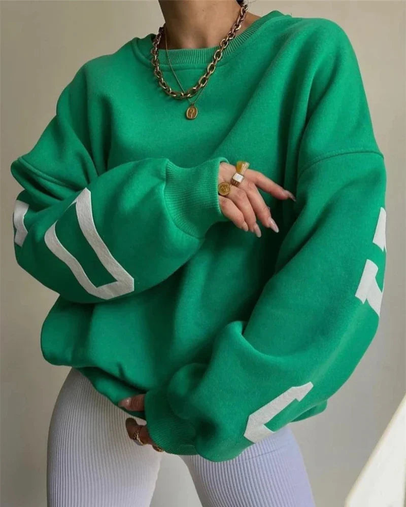 Felpa oversize con scollo a girocollo