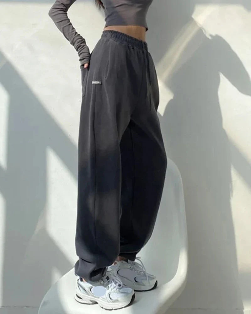 Pantaloni lunghi in corduroy larghi con gamba ampia