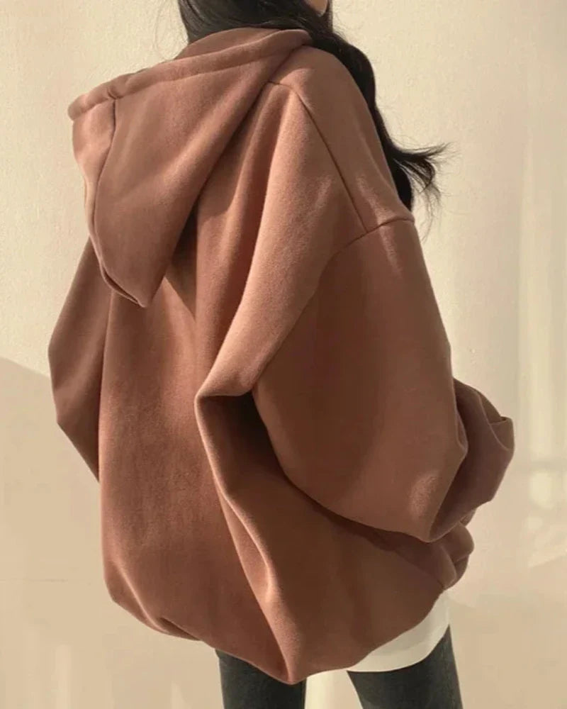 Felpa oversize comoda con cappuccio