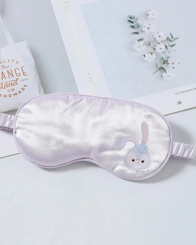 Fascia per gli occhi in satin per dormire con peluche
