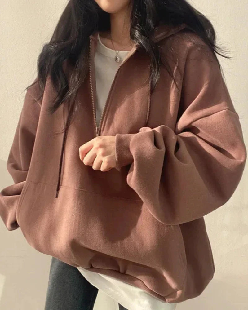 Felpa oversize comoda con cappuccio