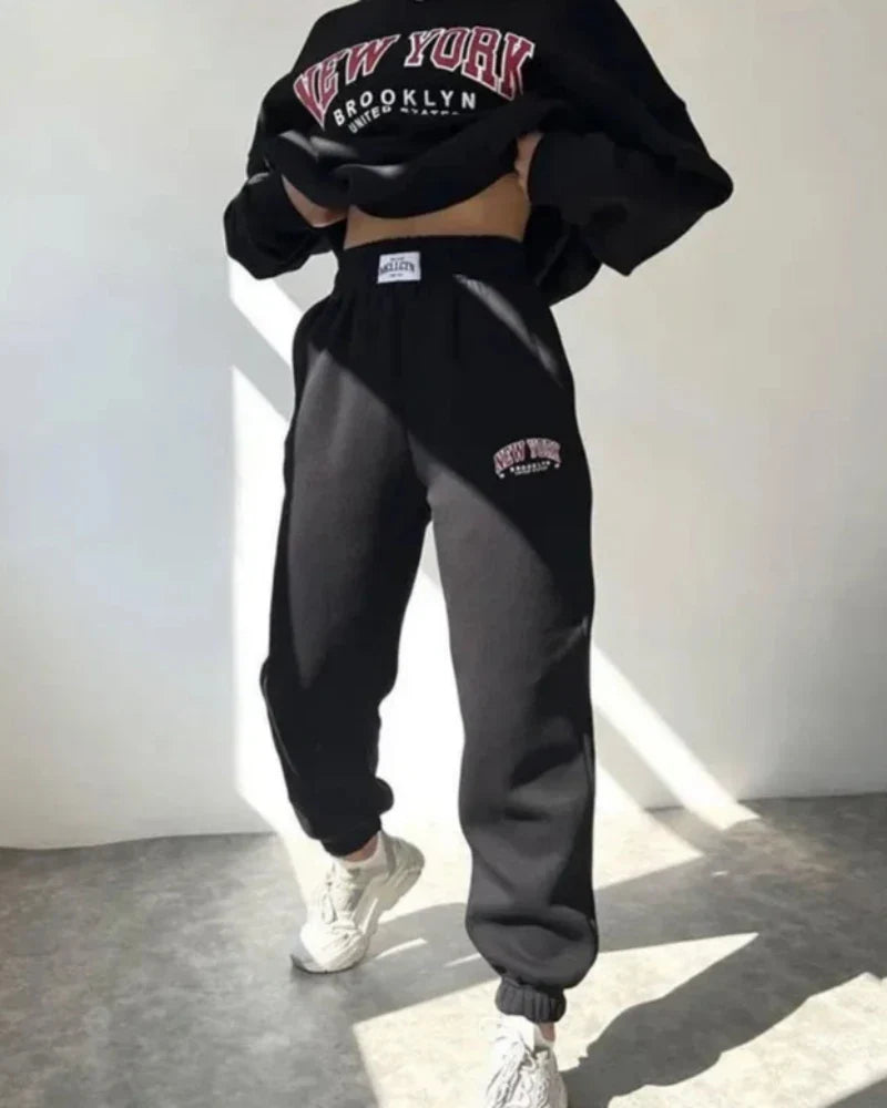 Felpa oversize con scritta New York