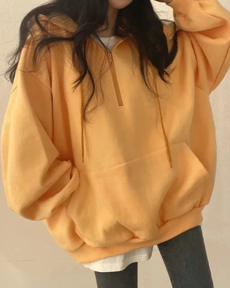 Felpa oversize comoda con cappuccio