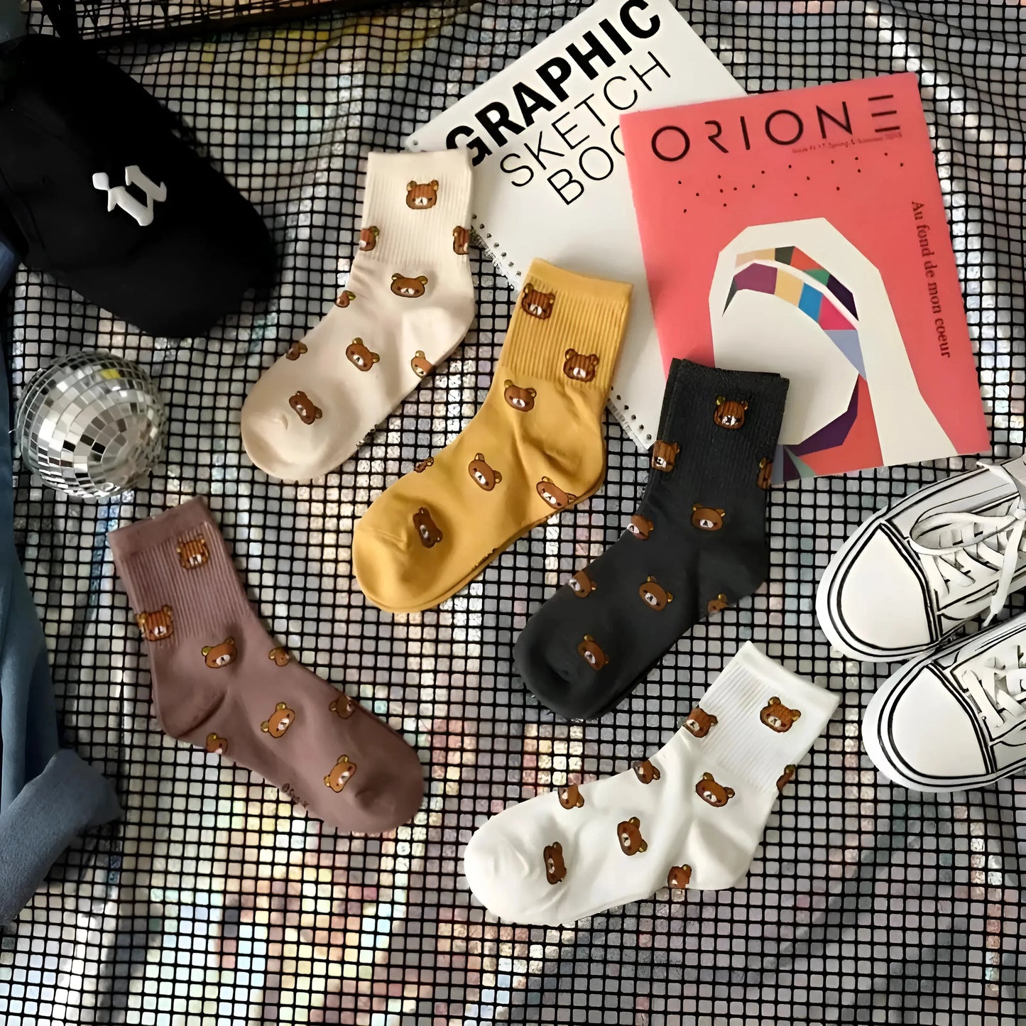 Calzini alla caviglia con design di orso