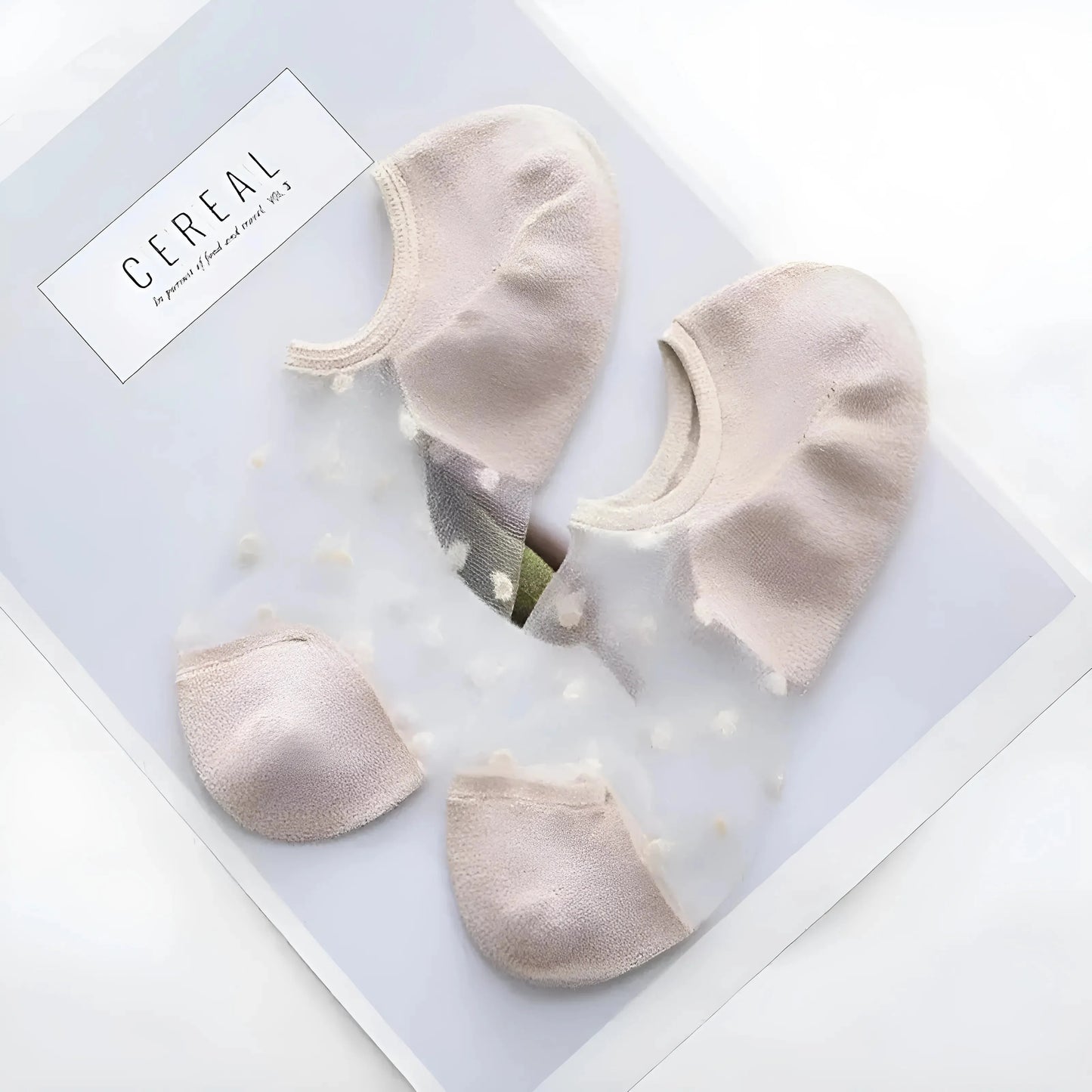Calzini alla caviglia con inserto trasparente