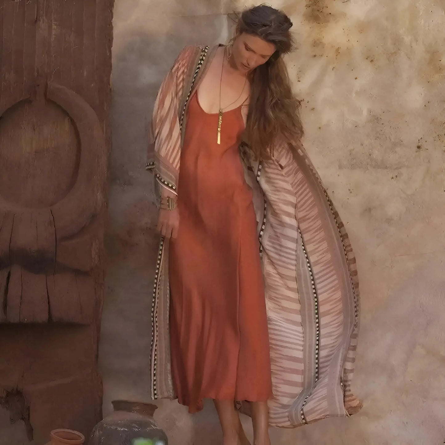 Kimono da spiaggia con motivo azteco
