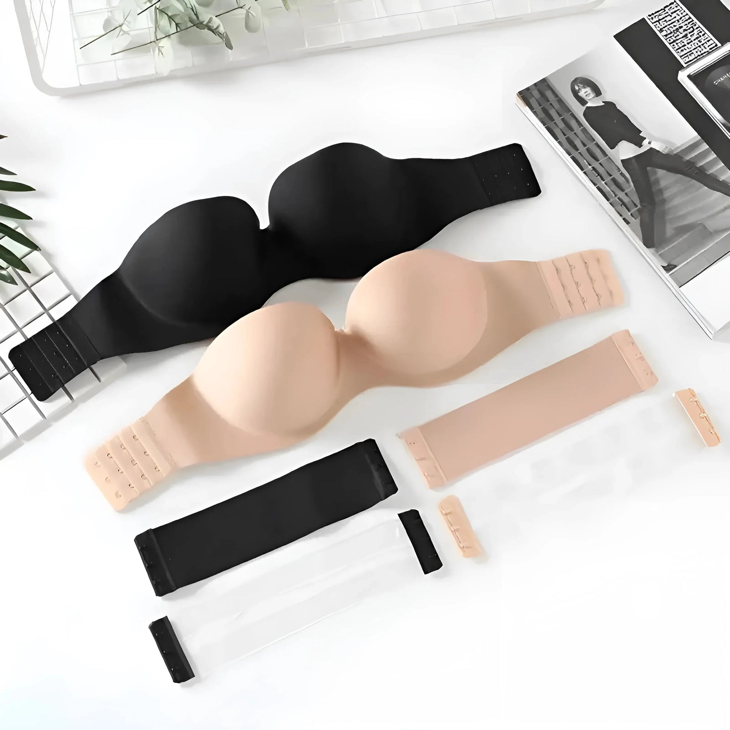 Bralette Bardot con Chiusura a Cinghia Trasparente