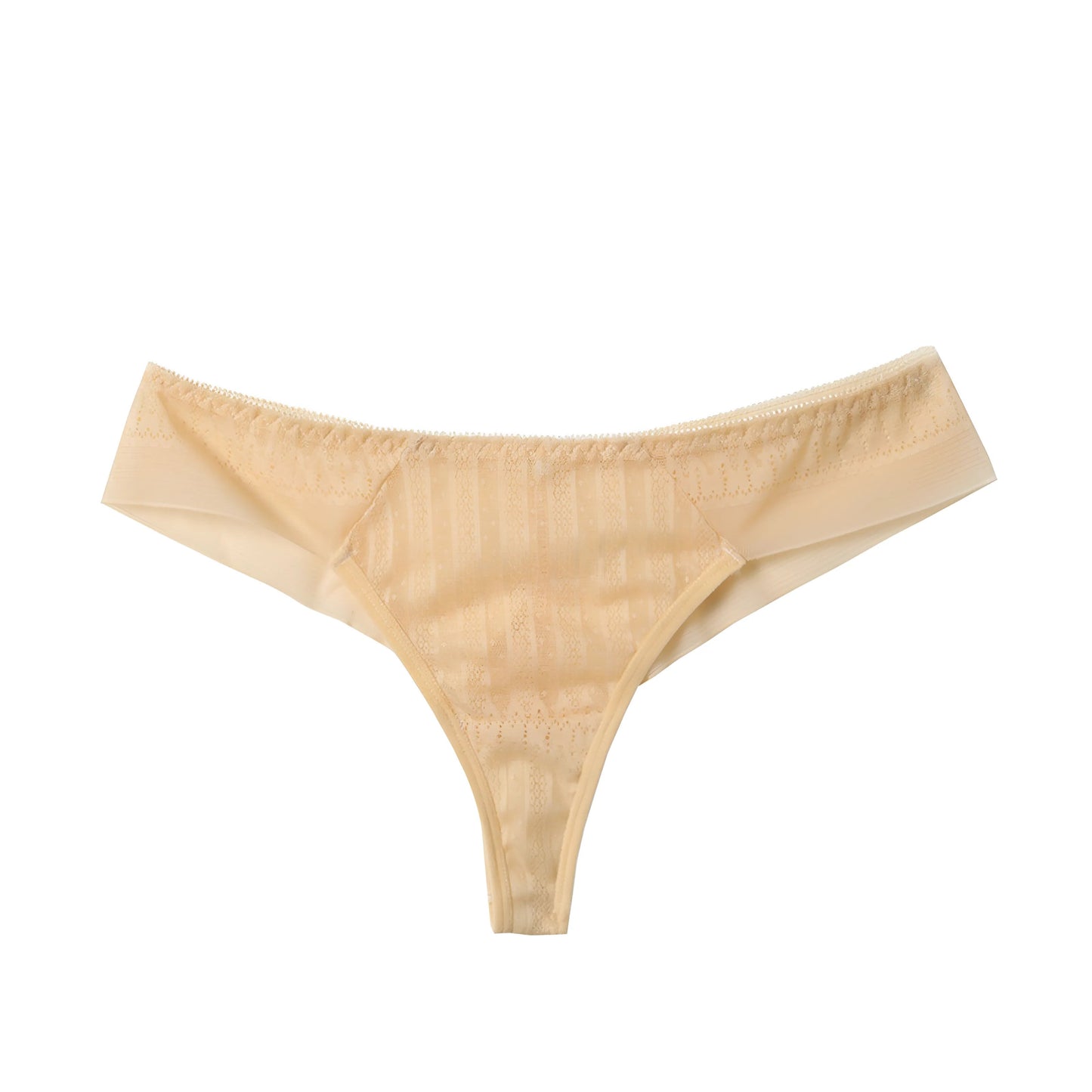 Beige Mutandine brasiliane con dettagli in rete trasparente