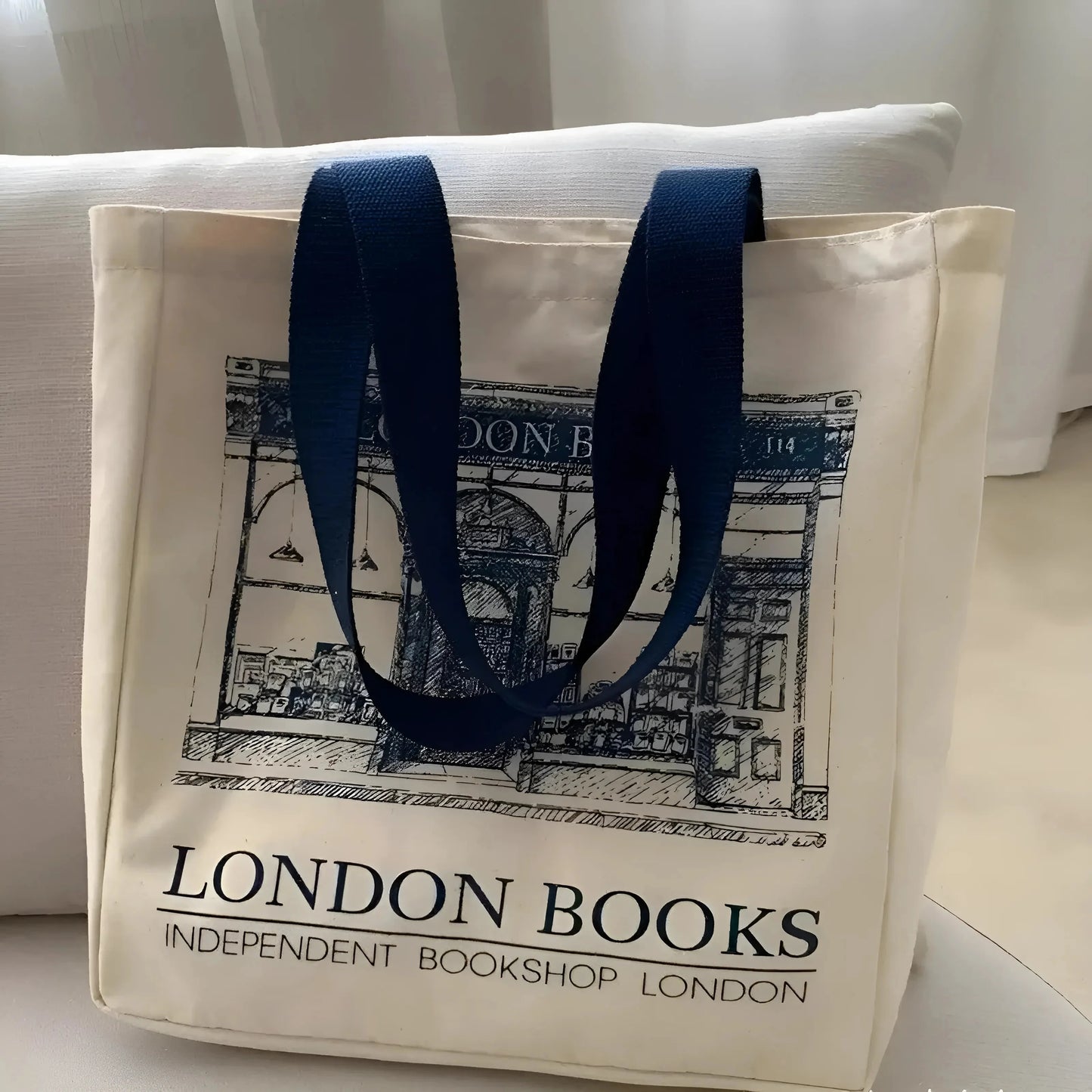 Beige Borsa a spalla da spiaggia in tela