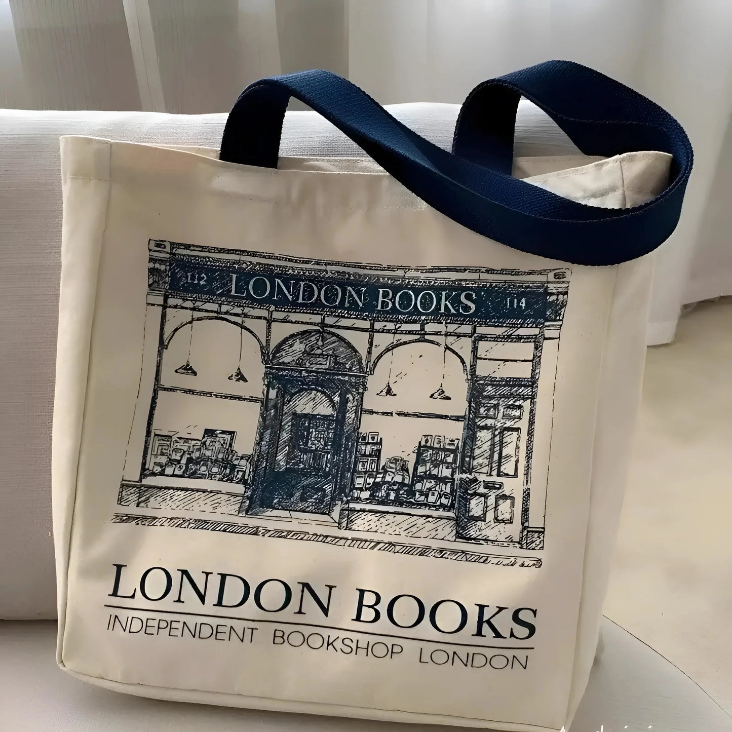Beige Borsa a spalla da spiaggia in tela