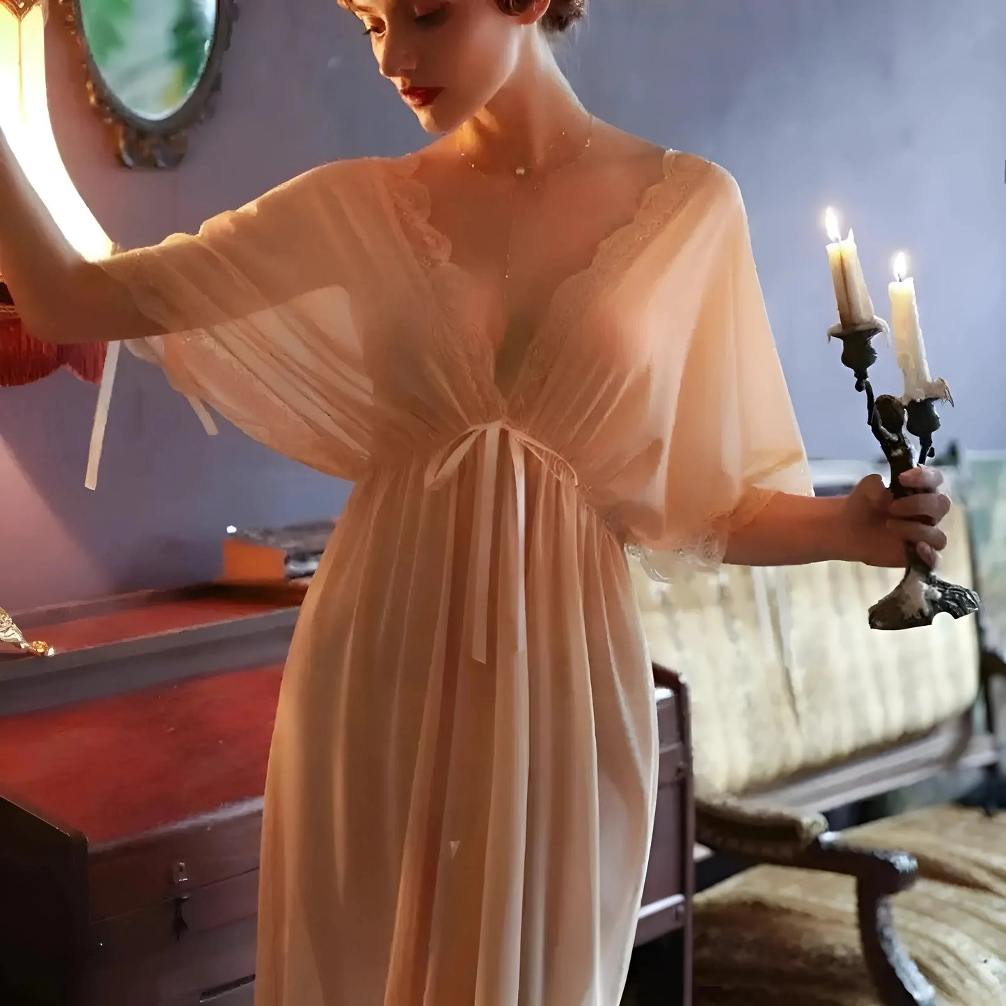 Beige Camicia da notte delicata