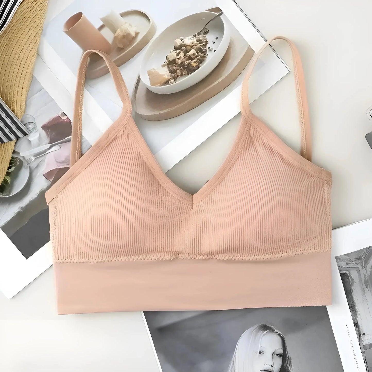 Beige Reggiseno a schiena bassa