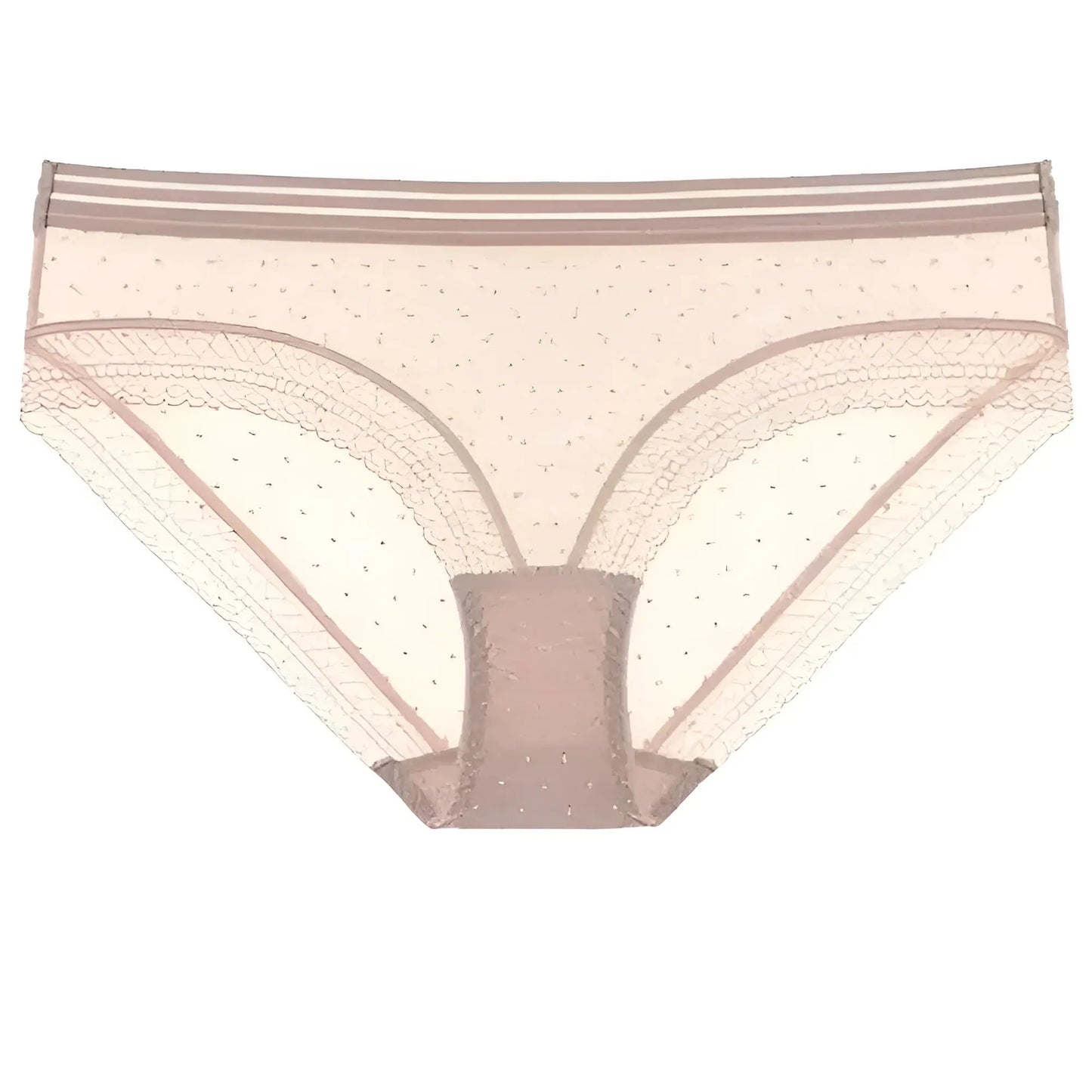 Beige Mutandine in pizzo a pois