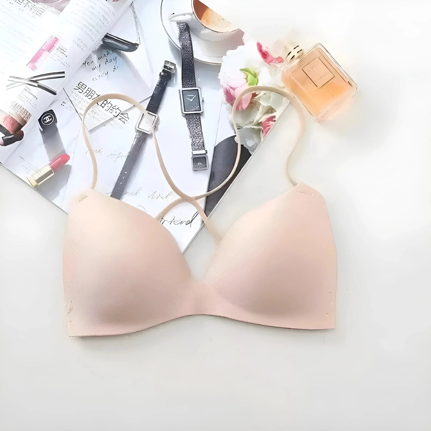 Beige Reggiseno Push-Up Senza Cuciture