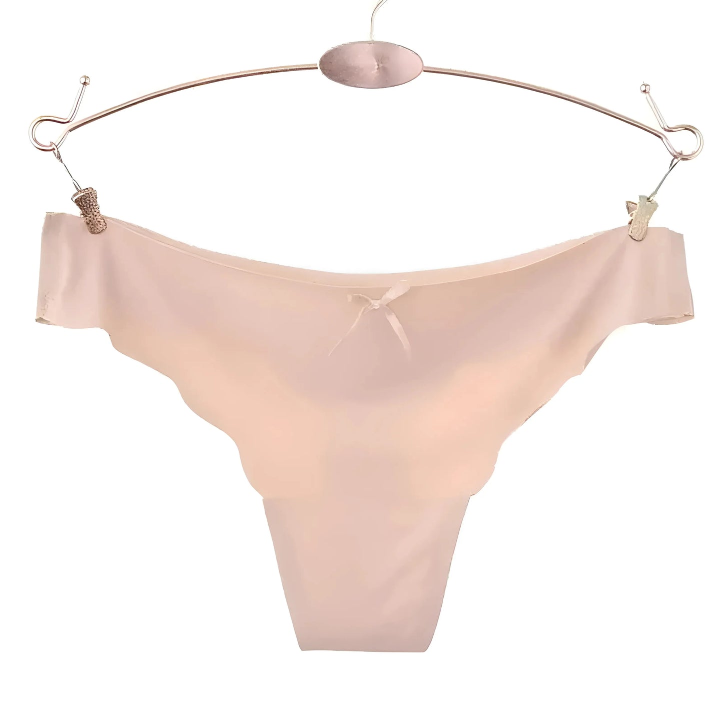 Beige Filo Senza Cuciture con Finitura Ondulata