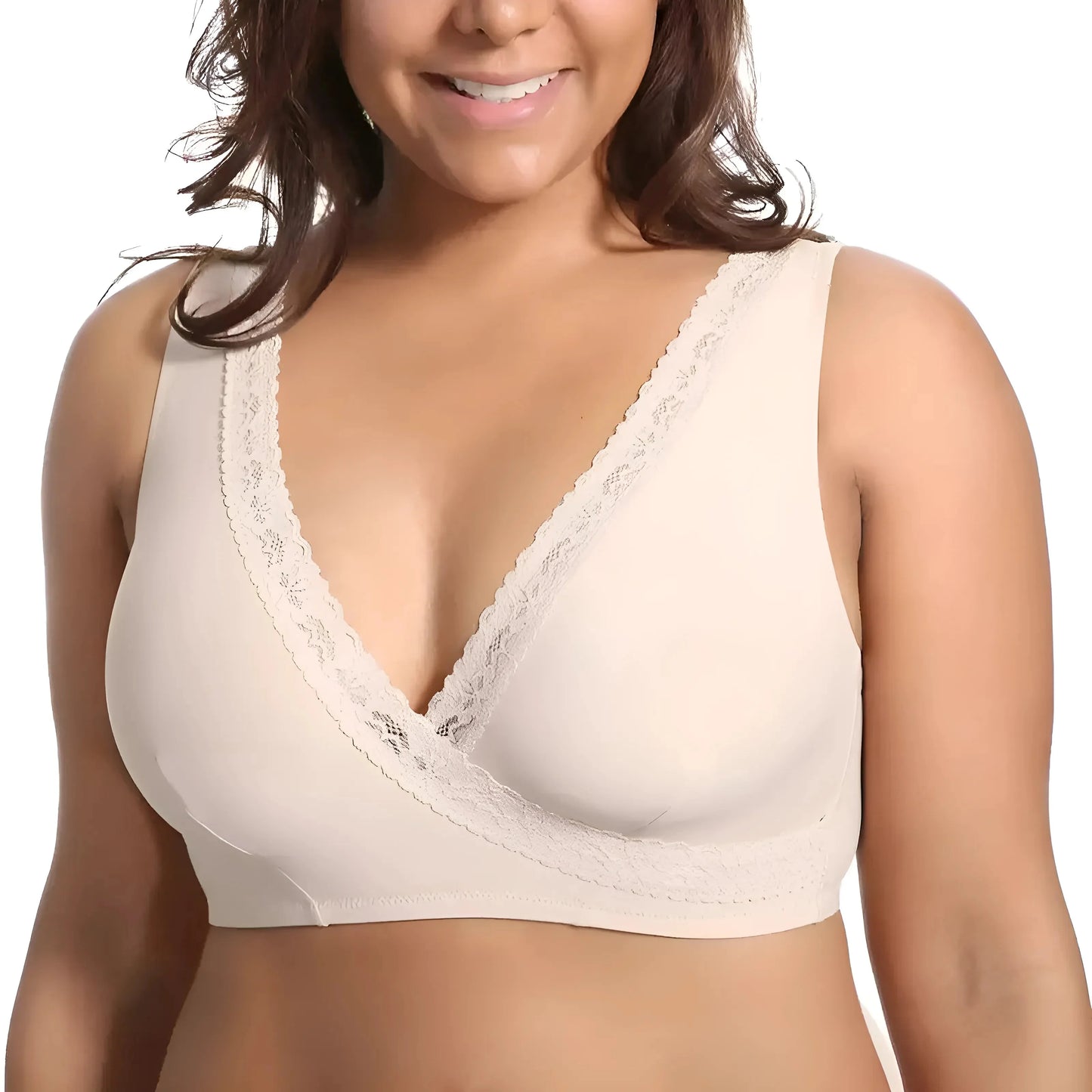 Beige Bra Morbido in Taglie Grandi