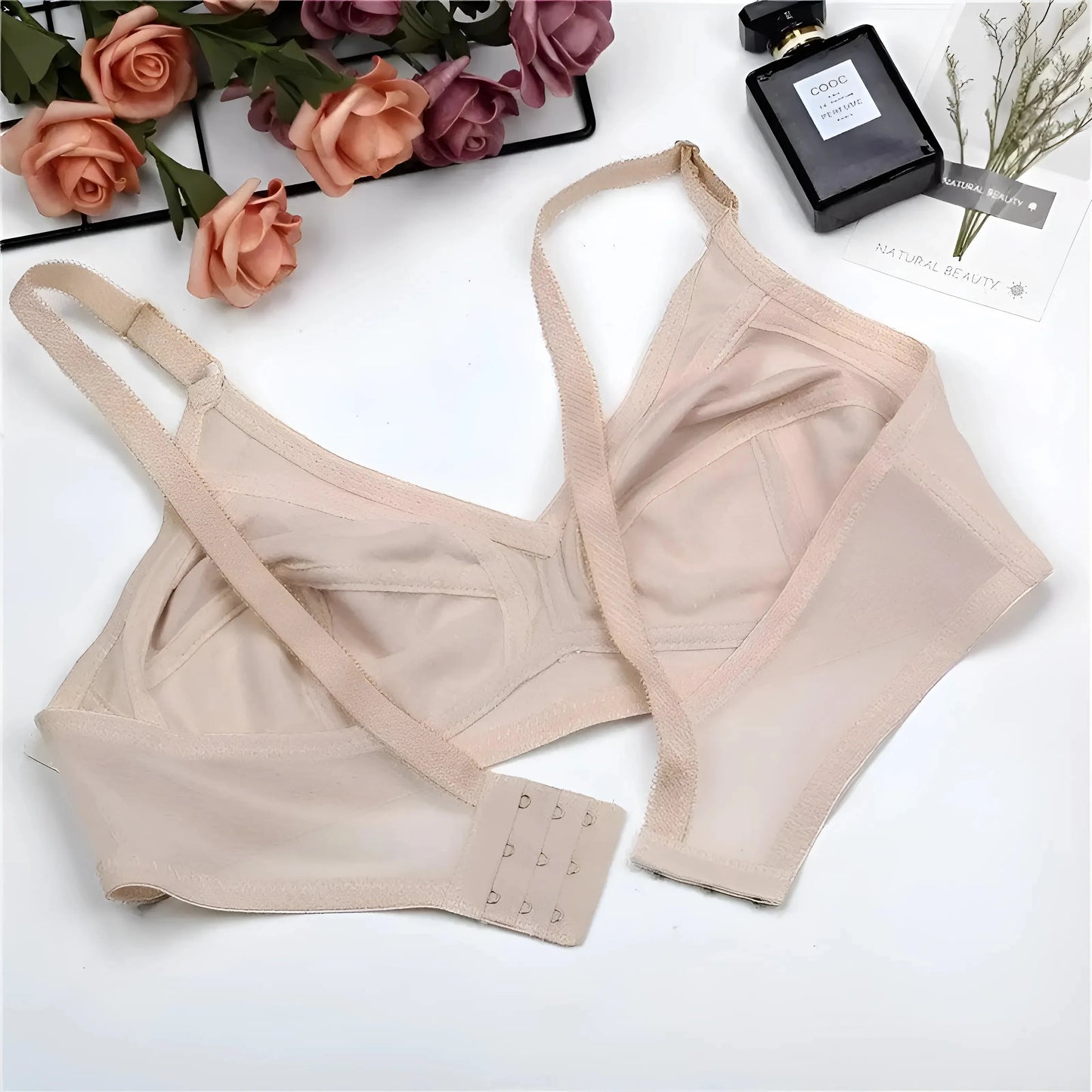 Beige Reggiseno in Pizzo Morbido