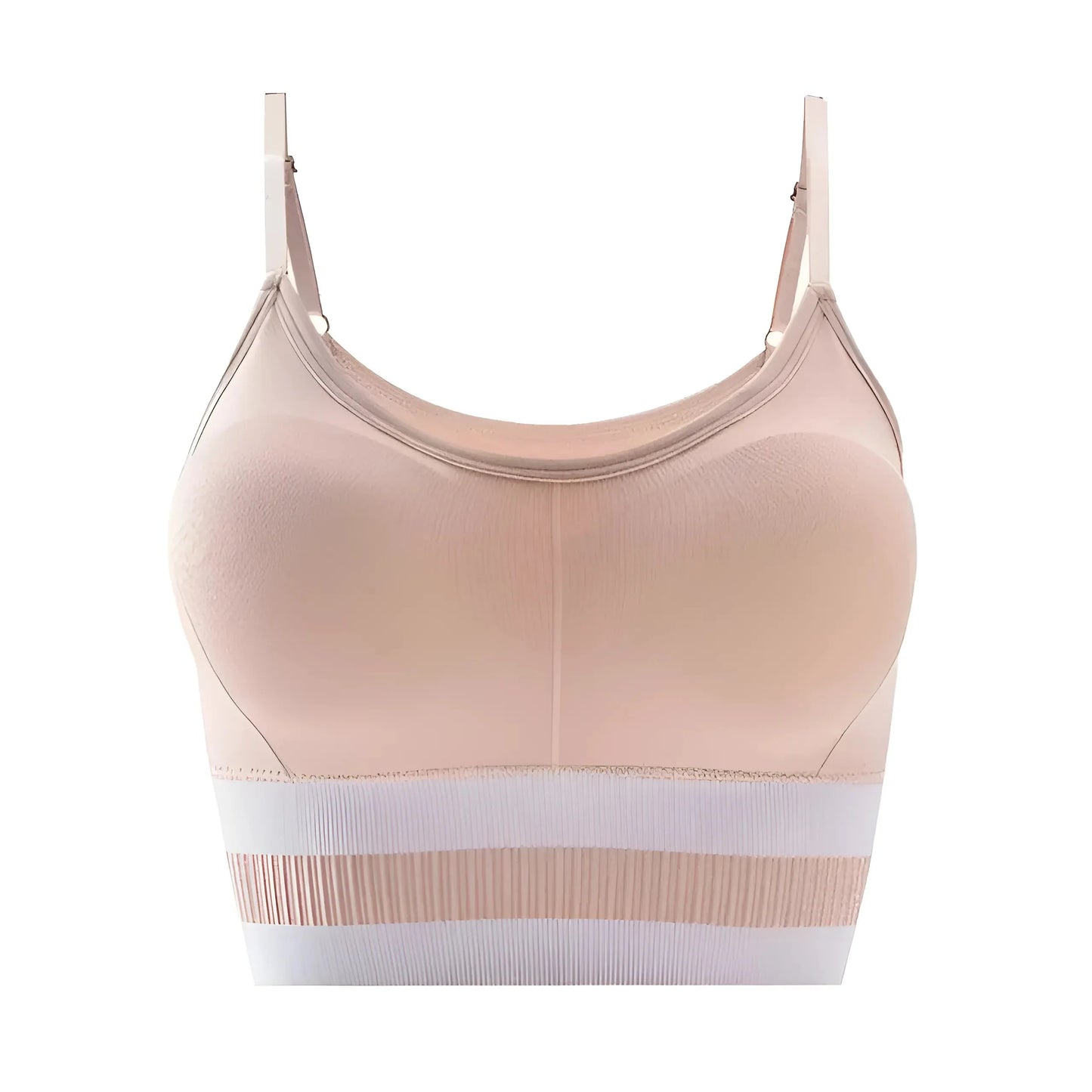 Beige Reggiseno Sportivo con Spalline