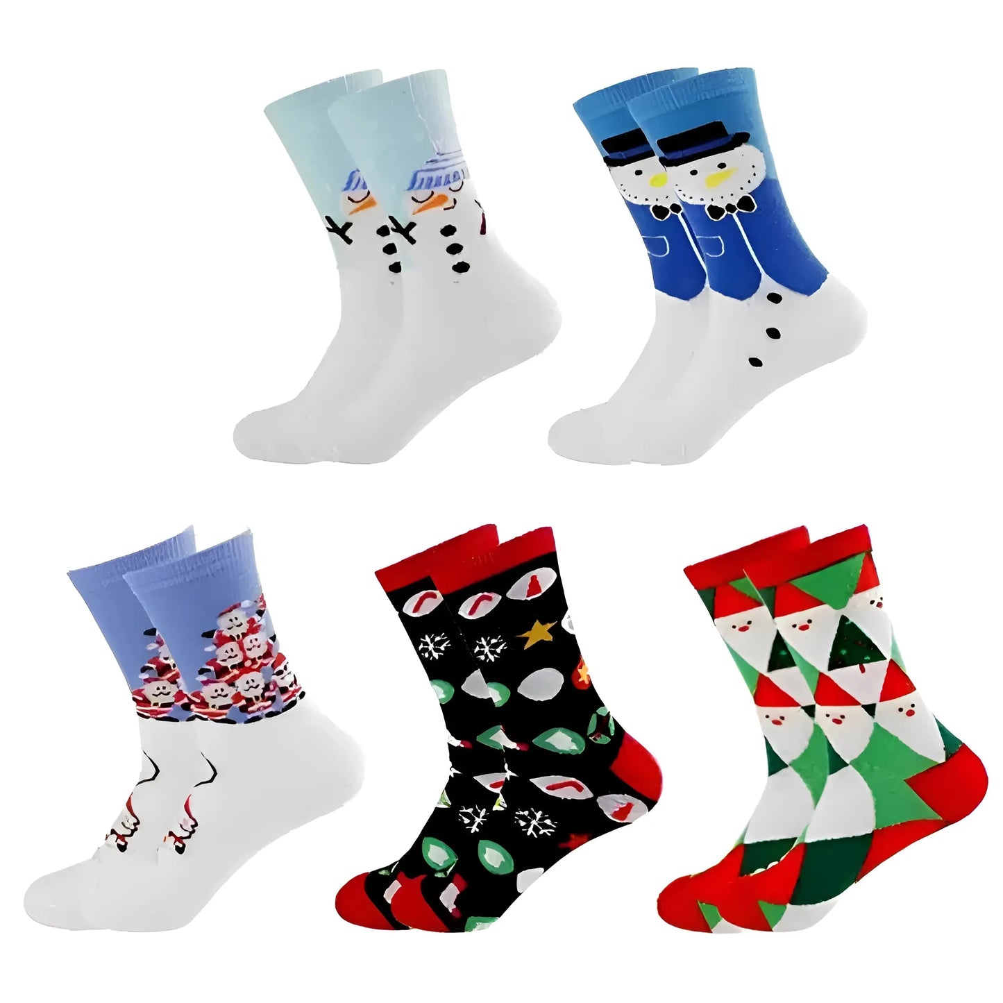 Nero Calze di Natale - Confezione da 5