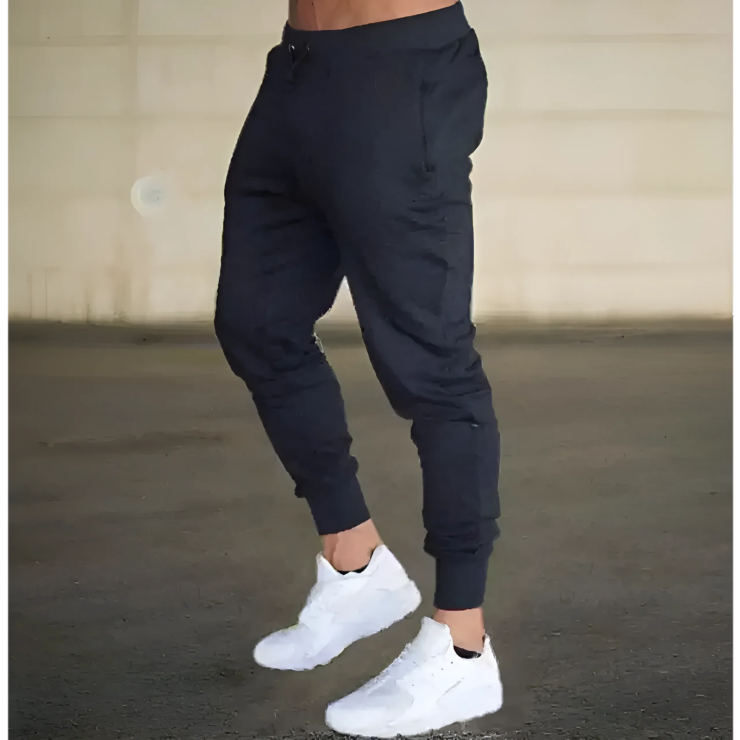 Nero Pantaloni Felpa Classici