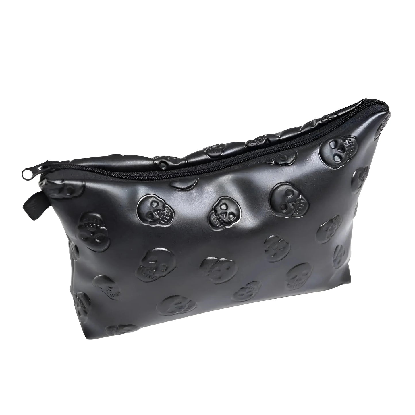 Nero Borsa Cosmetica con Motivo Embossato