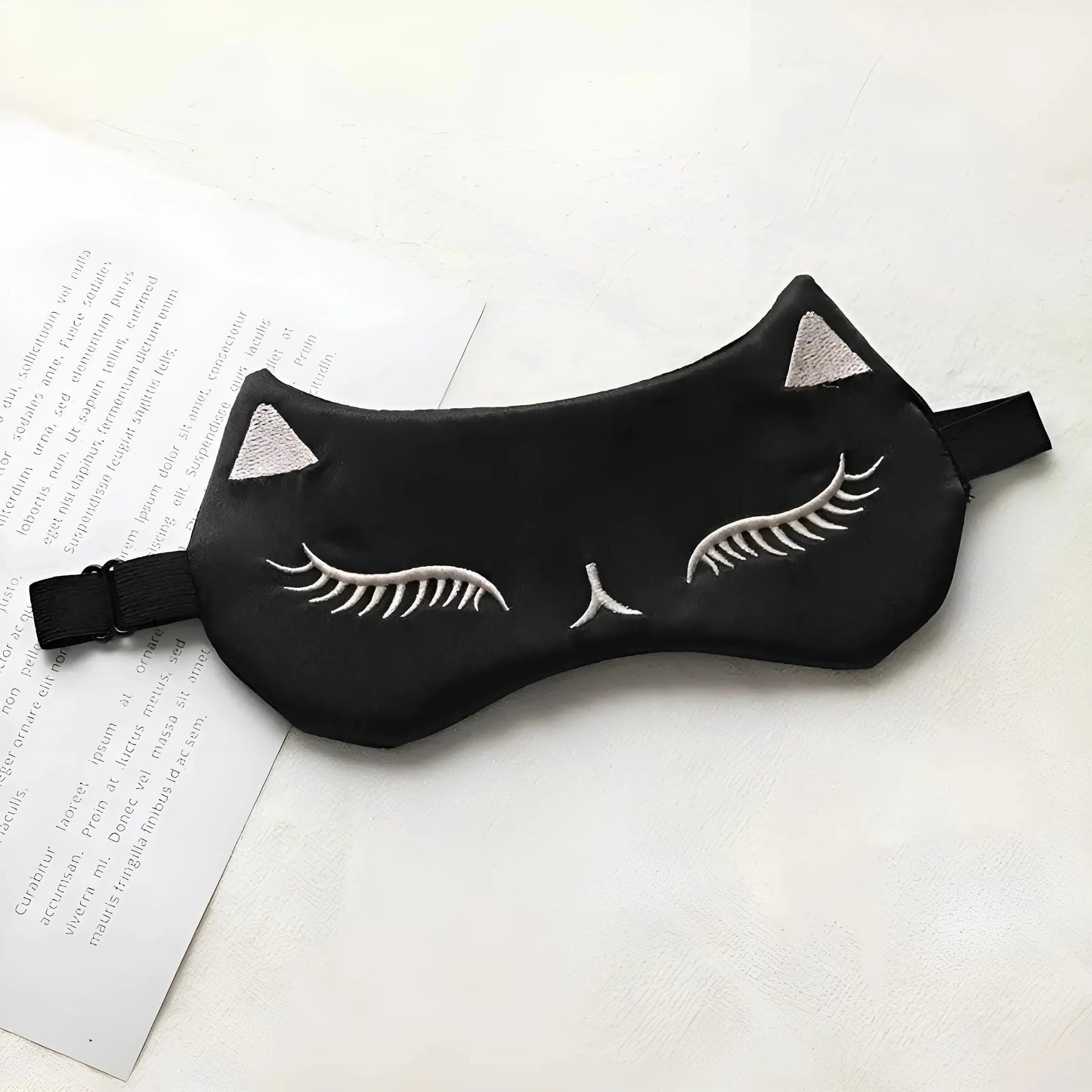 Nero Maschera per gli occhi con orecchie