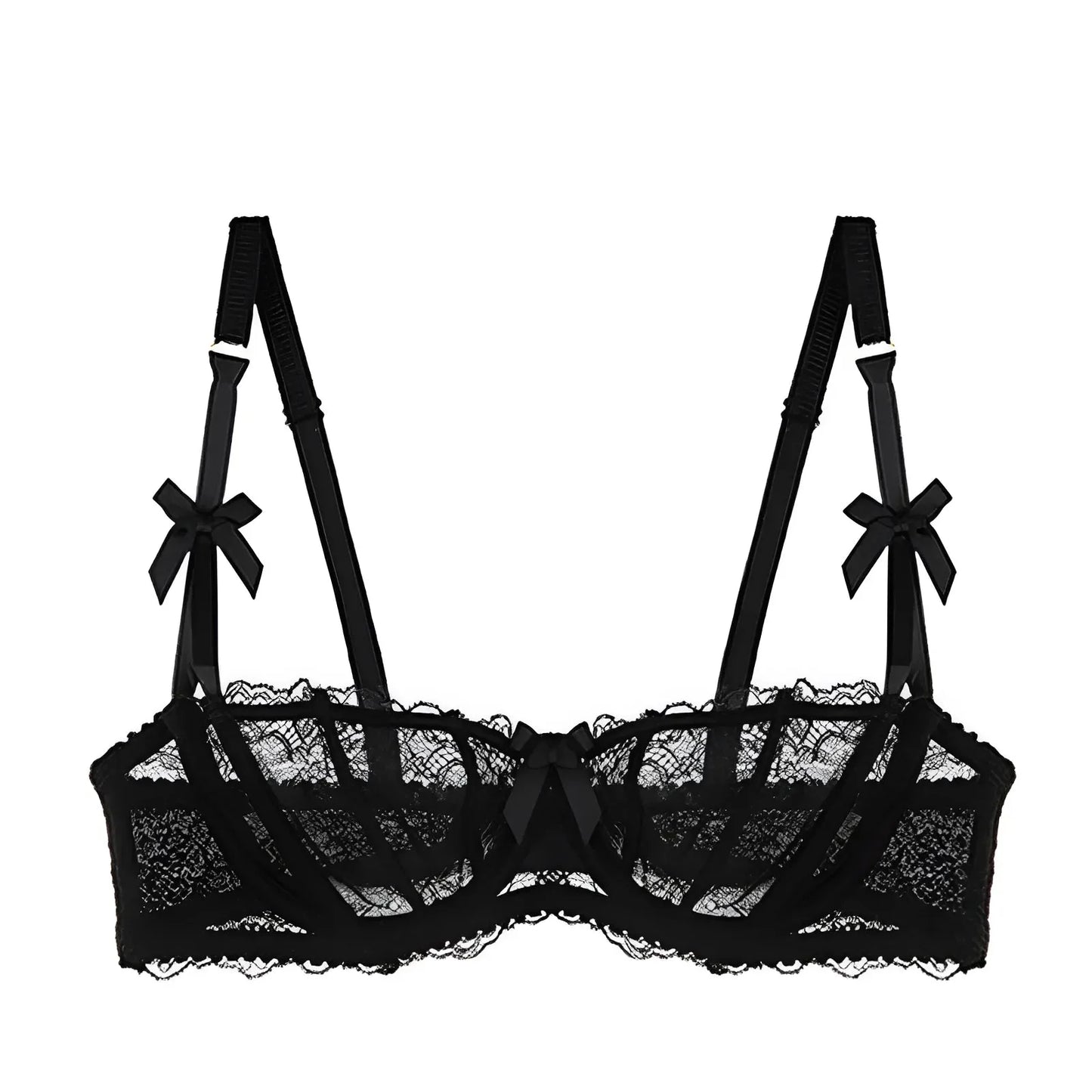 Nero Soutien-gorge Bardot in pizzo