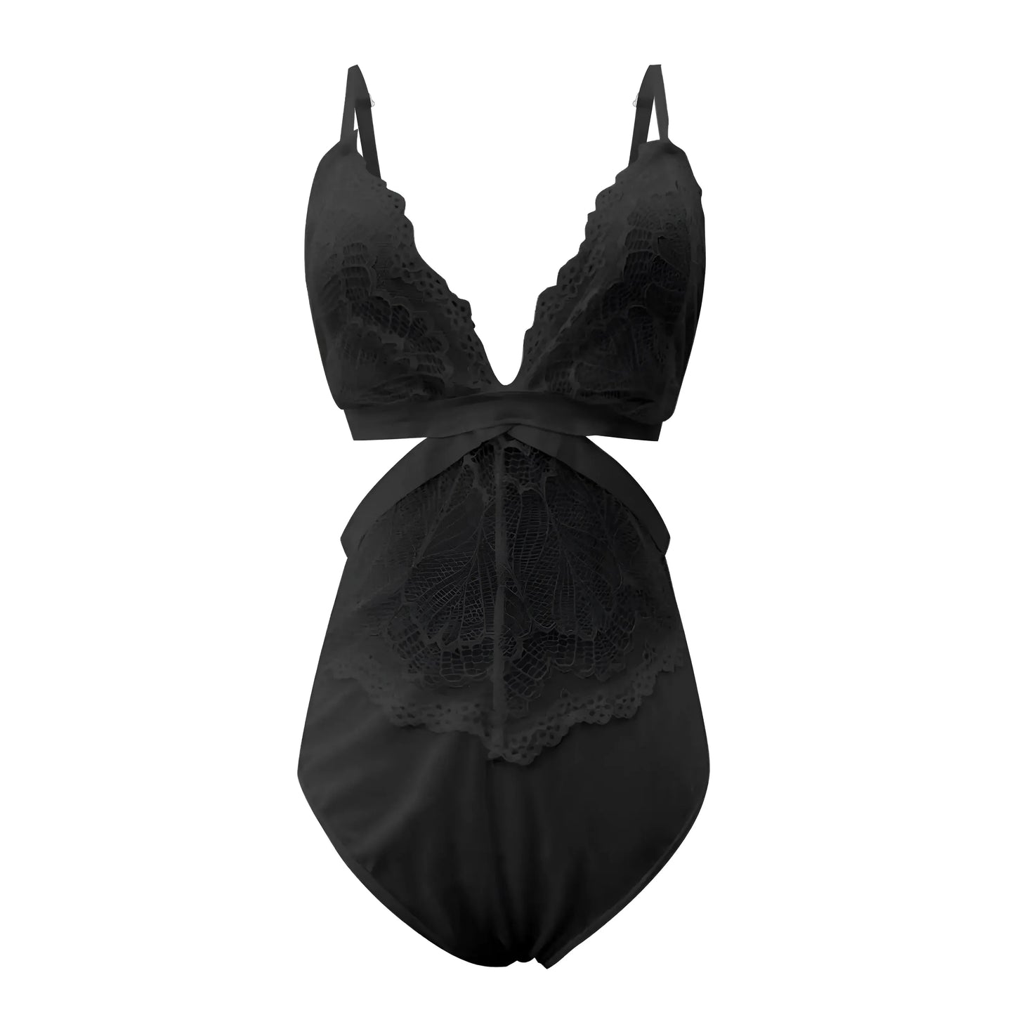 Nero Body in pizzo con ritagli decorativi