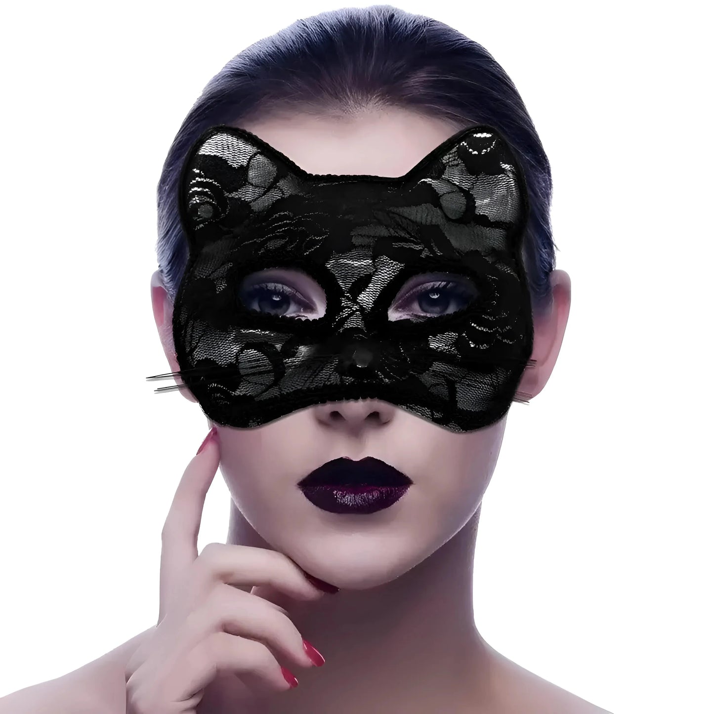 Nero Maschera di Pizzo per Gatto