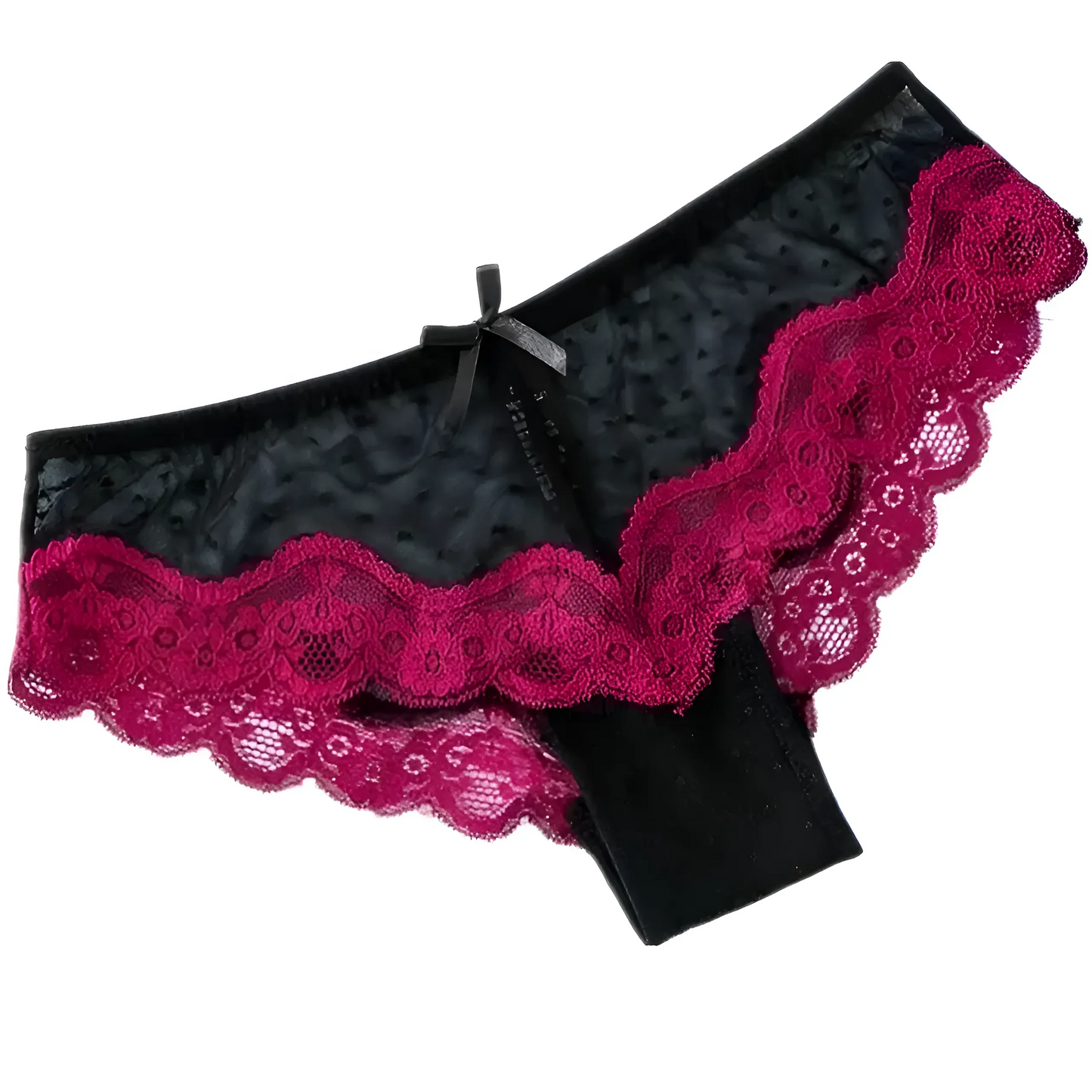 Nero Mutandine in pizzo con fiocco