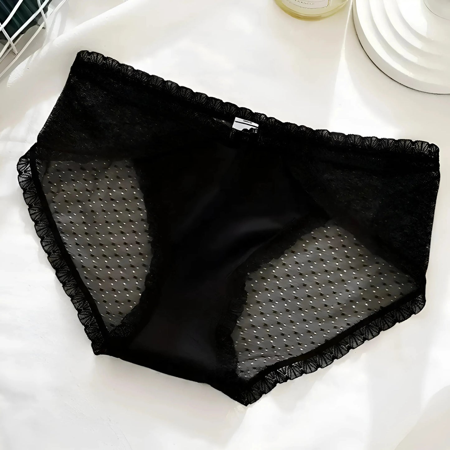 Nero Mutandine in pizzo con rifiniture decorative