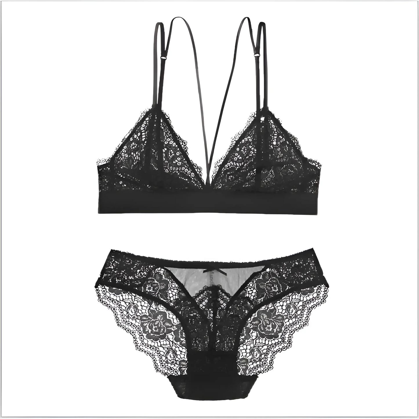 Nero Set di Lingerie in Pizzo