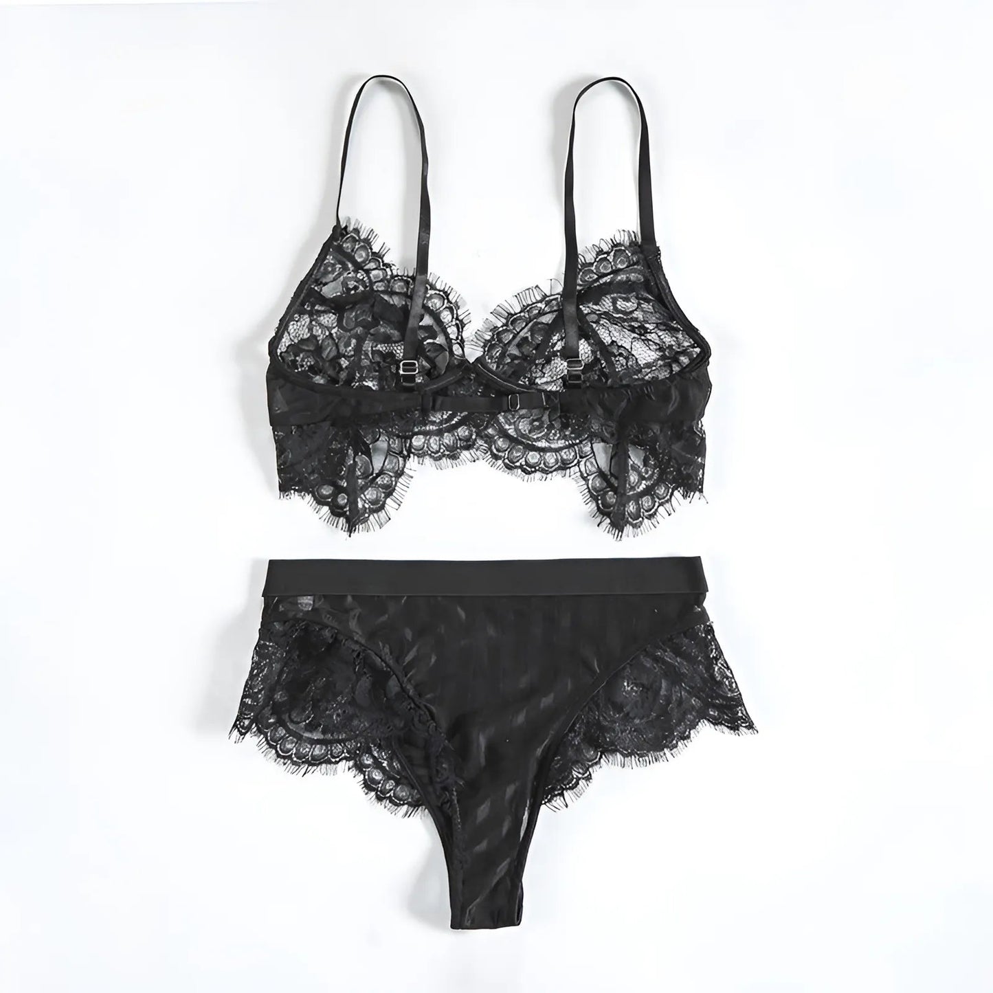 Nero Set di Lingerie in Pizzo