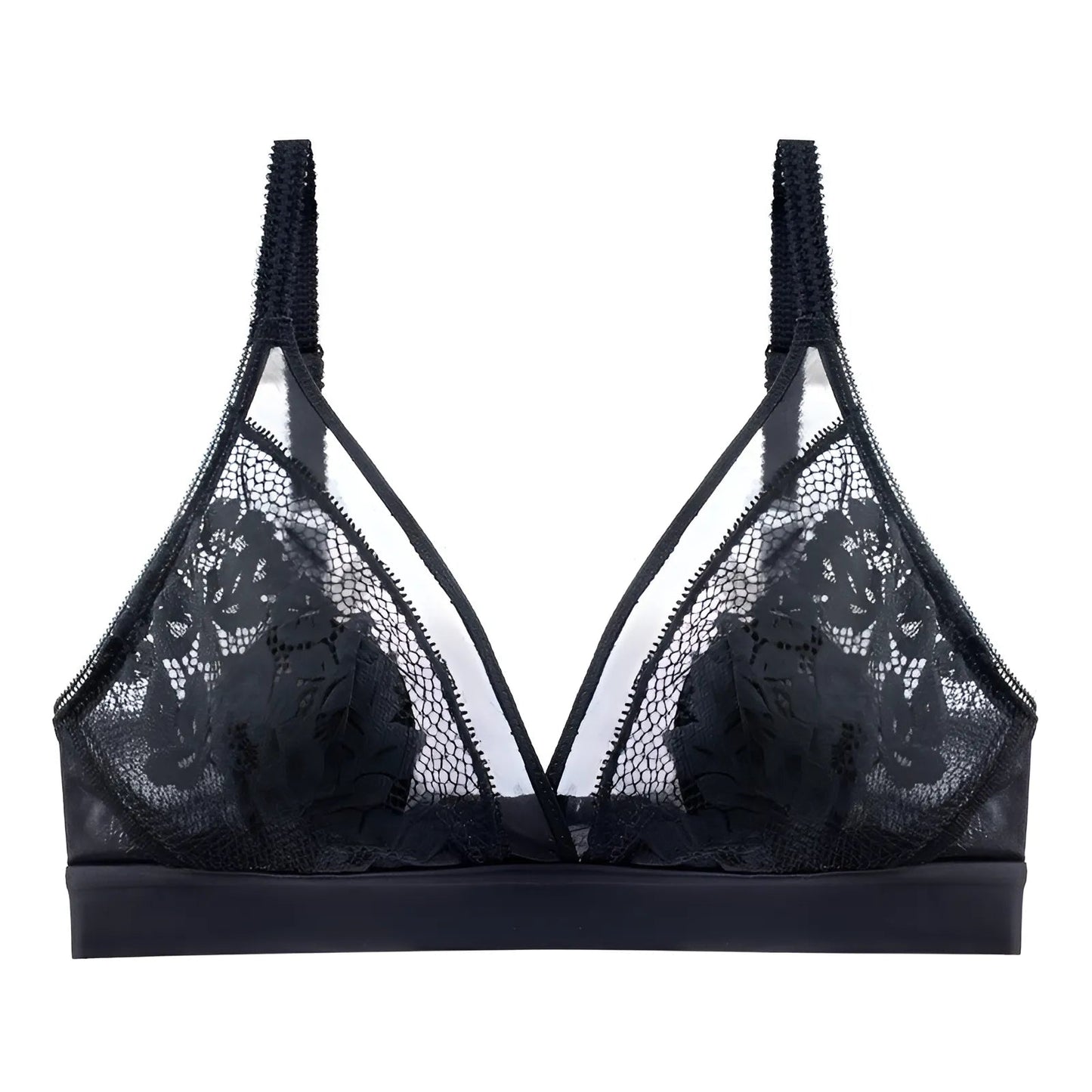 Nero Reggiseno a triangolo in pizzo
