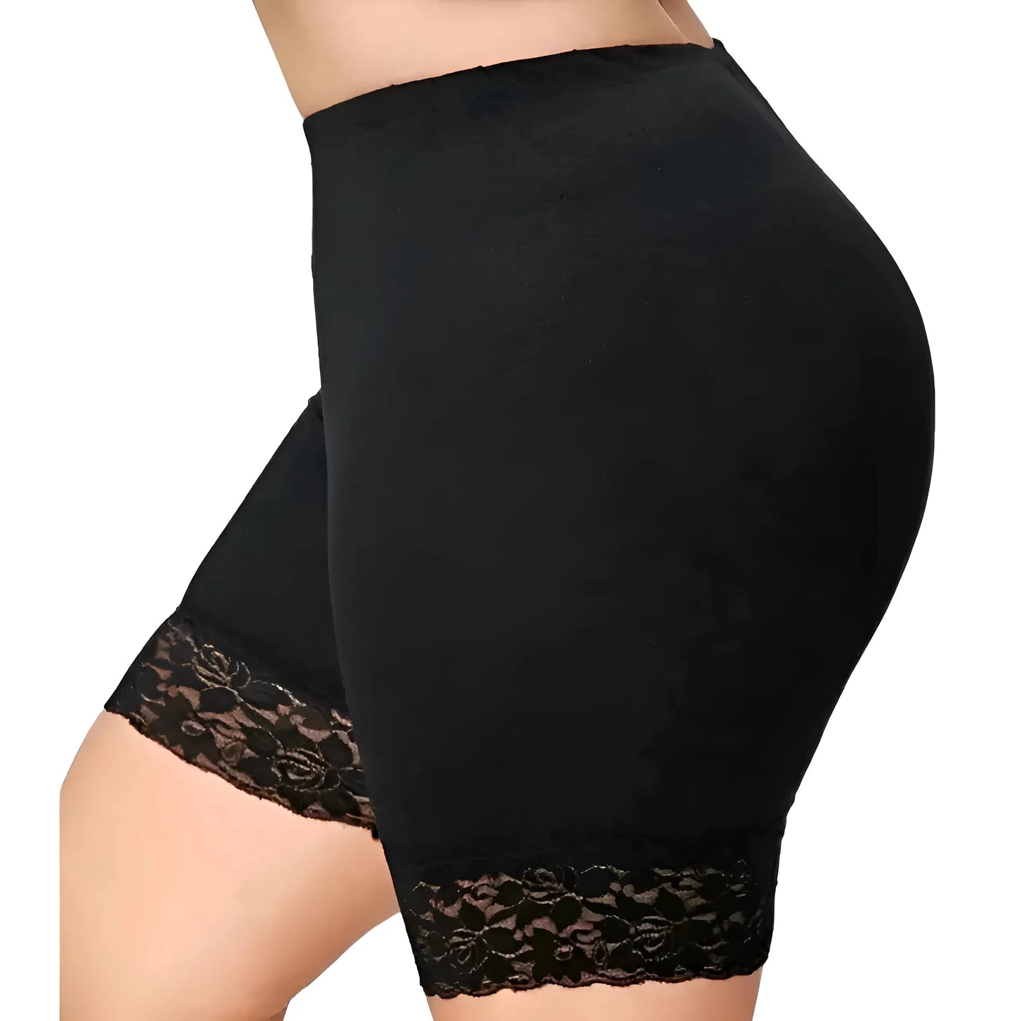 Nero Shorts Modellanti con Pizzo