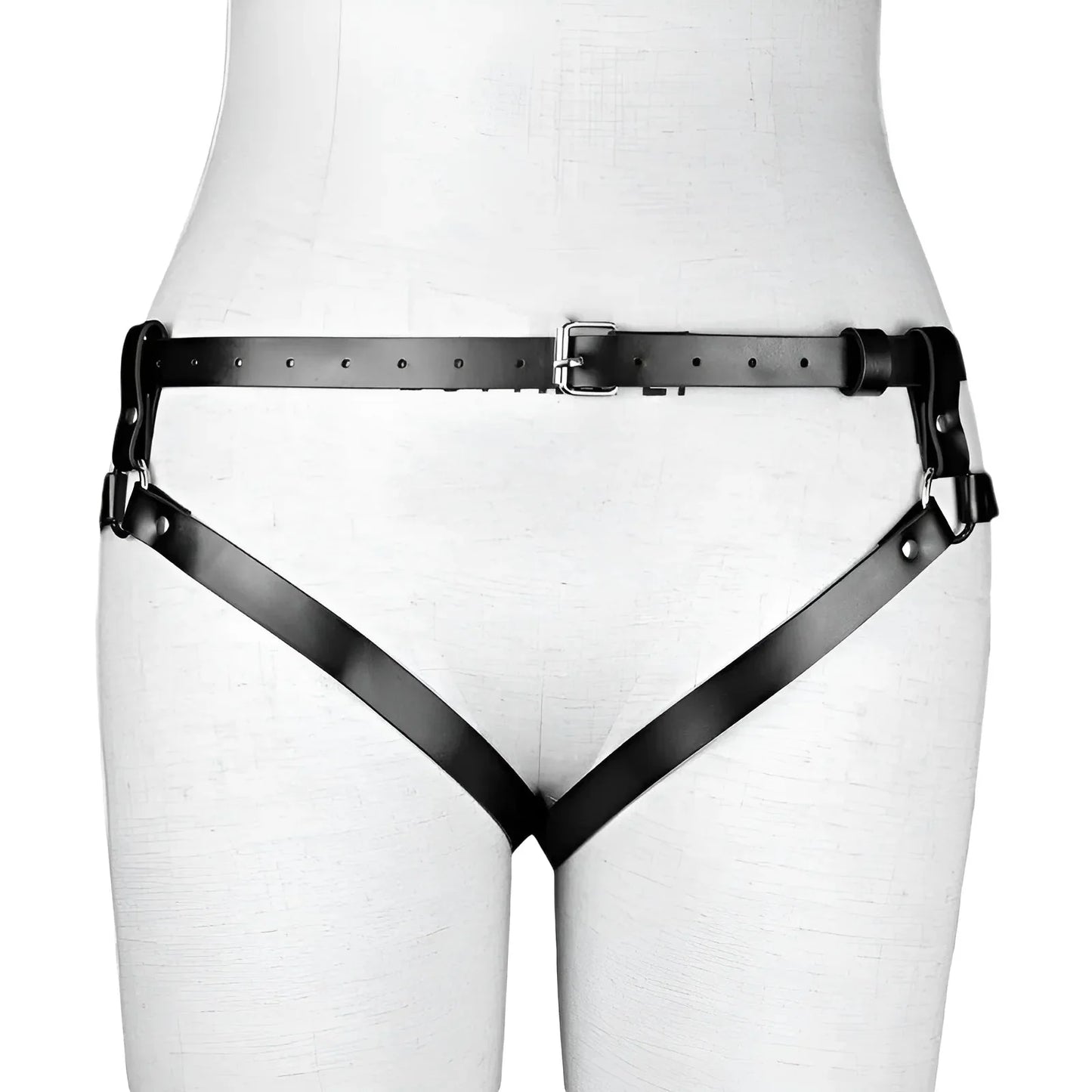Nero Harness in pelle con chiusura posteriore