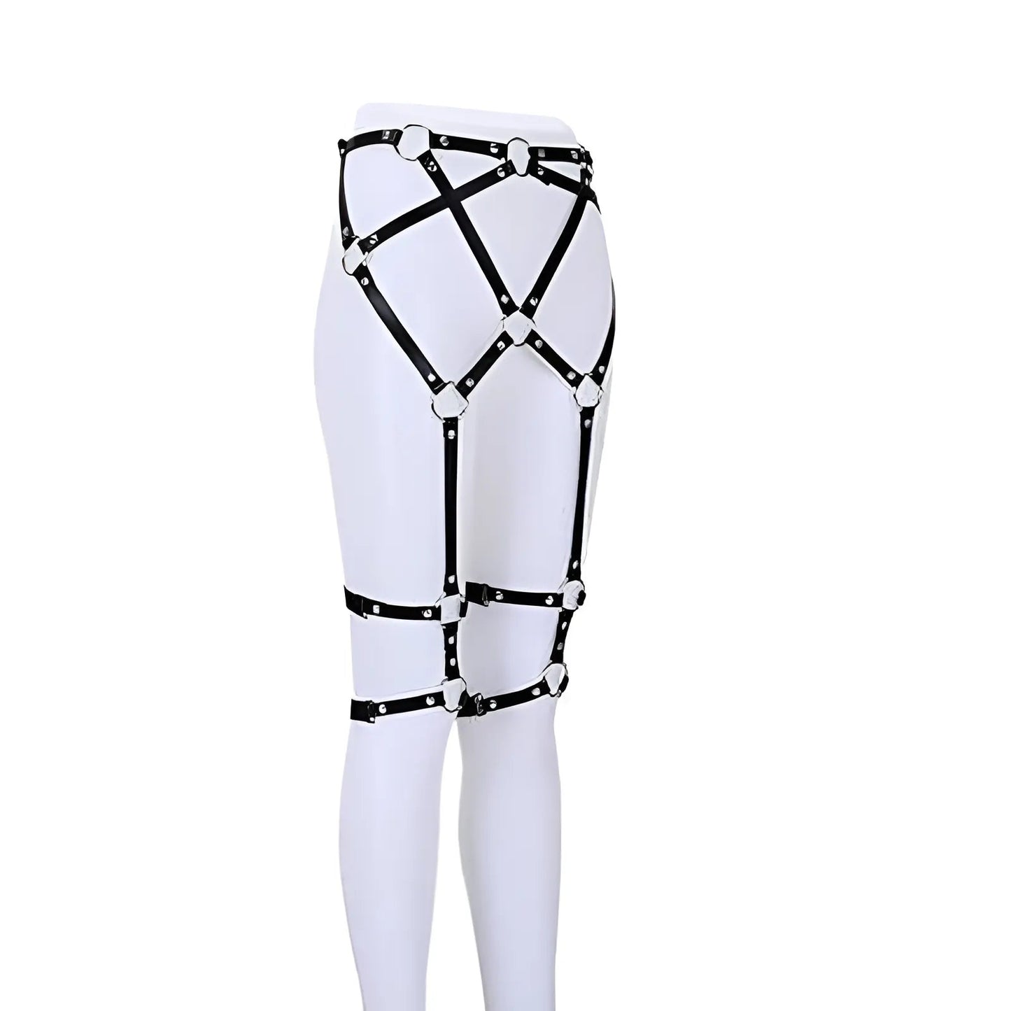 Nero Harness in pelle con cinghie