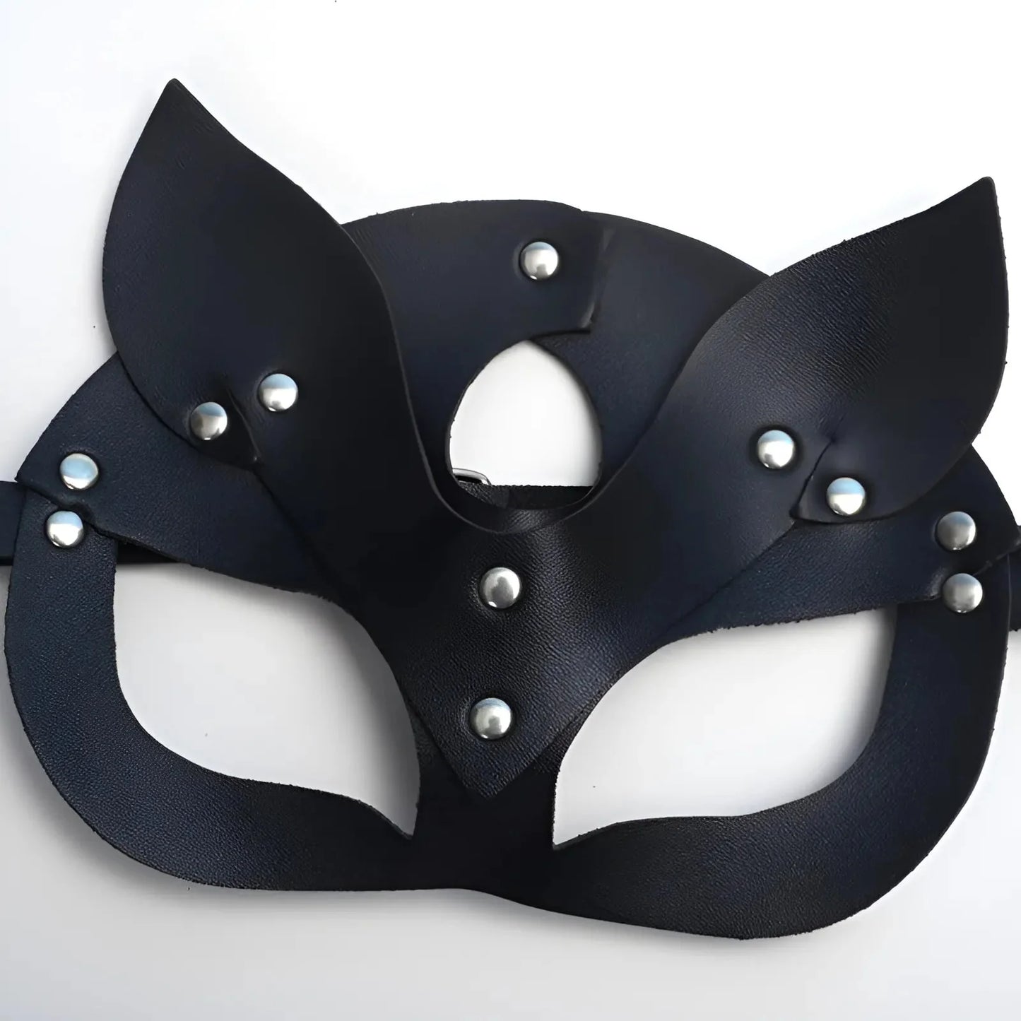Nero Maschera di Pelle con Orecchie