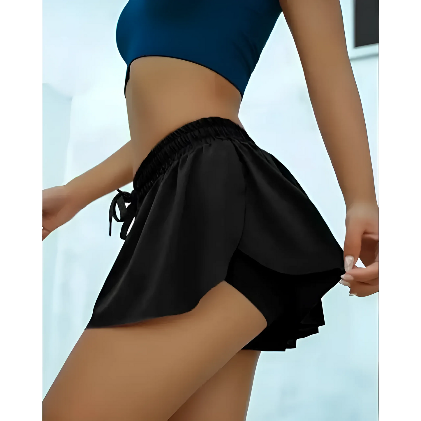 Nero Pantaloni Sportivi Loose-Fit
