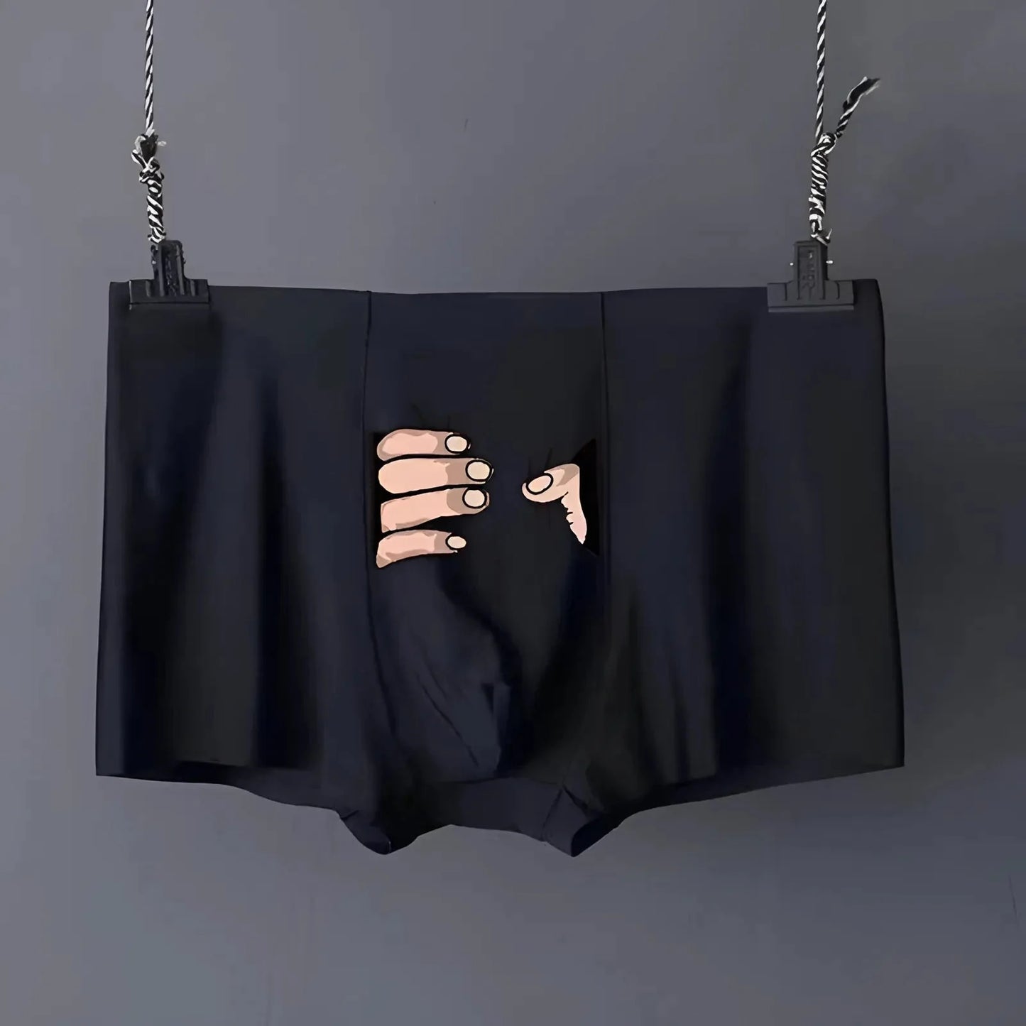 Nero Boxer da uomo con stampa divertente