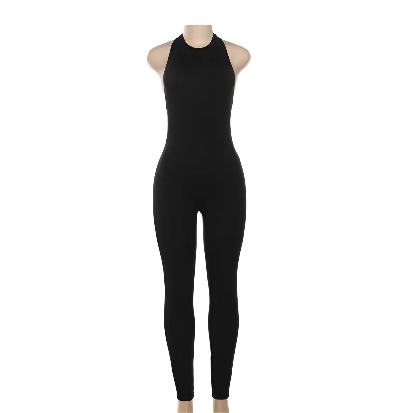Nero Completo Sportivo One-Piece con Collo Alto