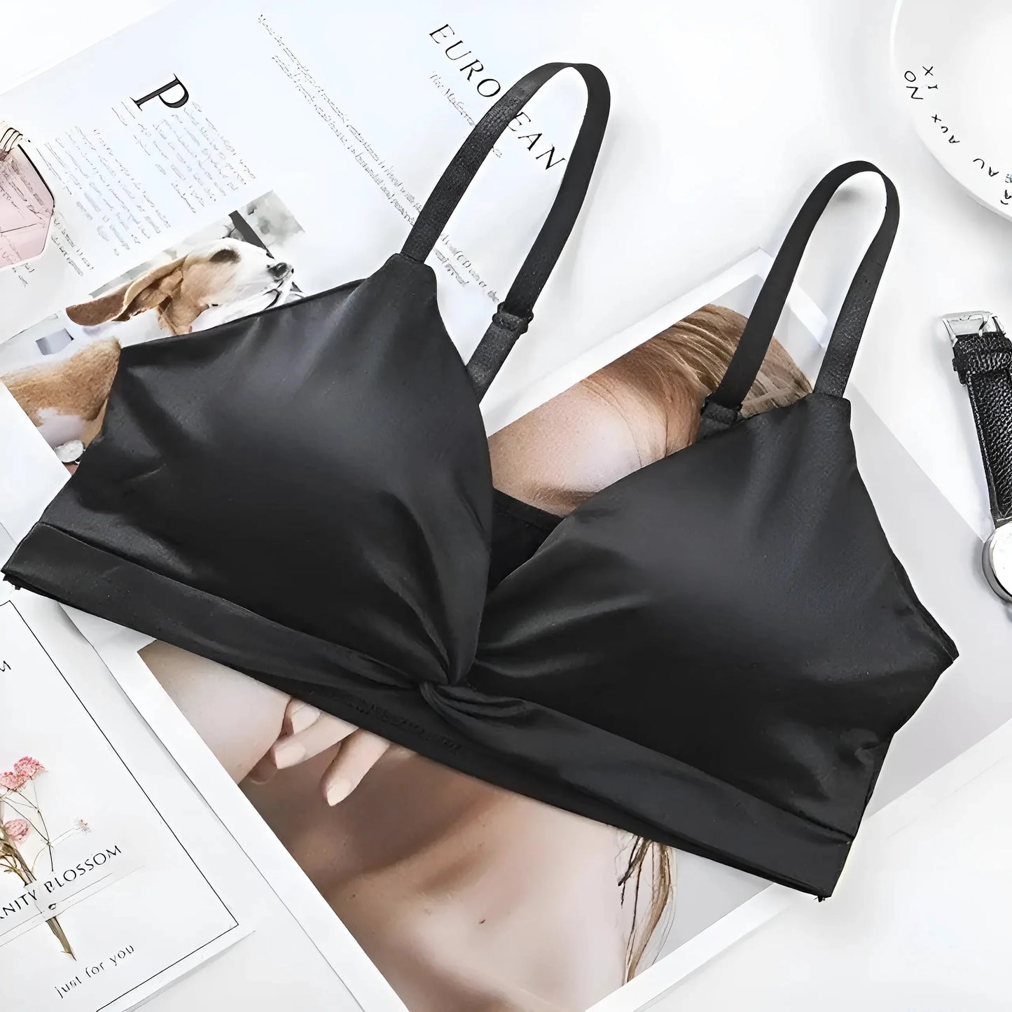 Nero Bralette in Satin