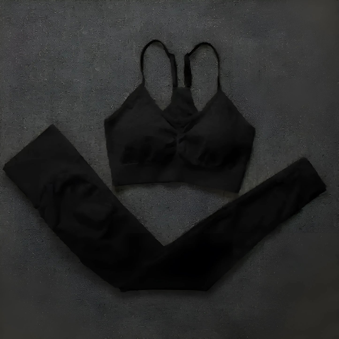 Nero Set Sportivo con Cinghie Sottile