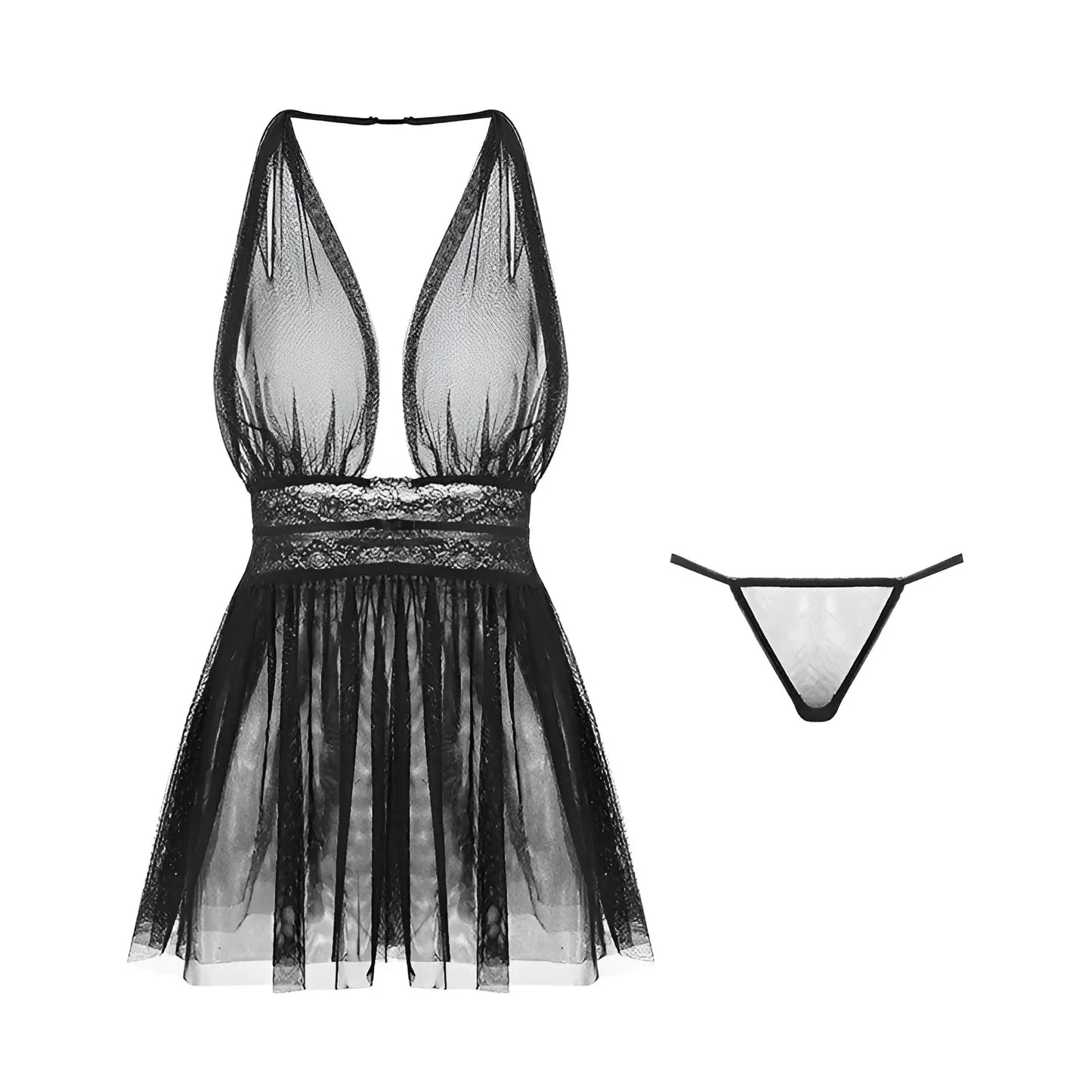 Nero Camicia da notte sotto il seno