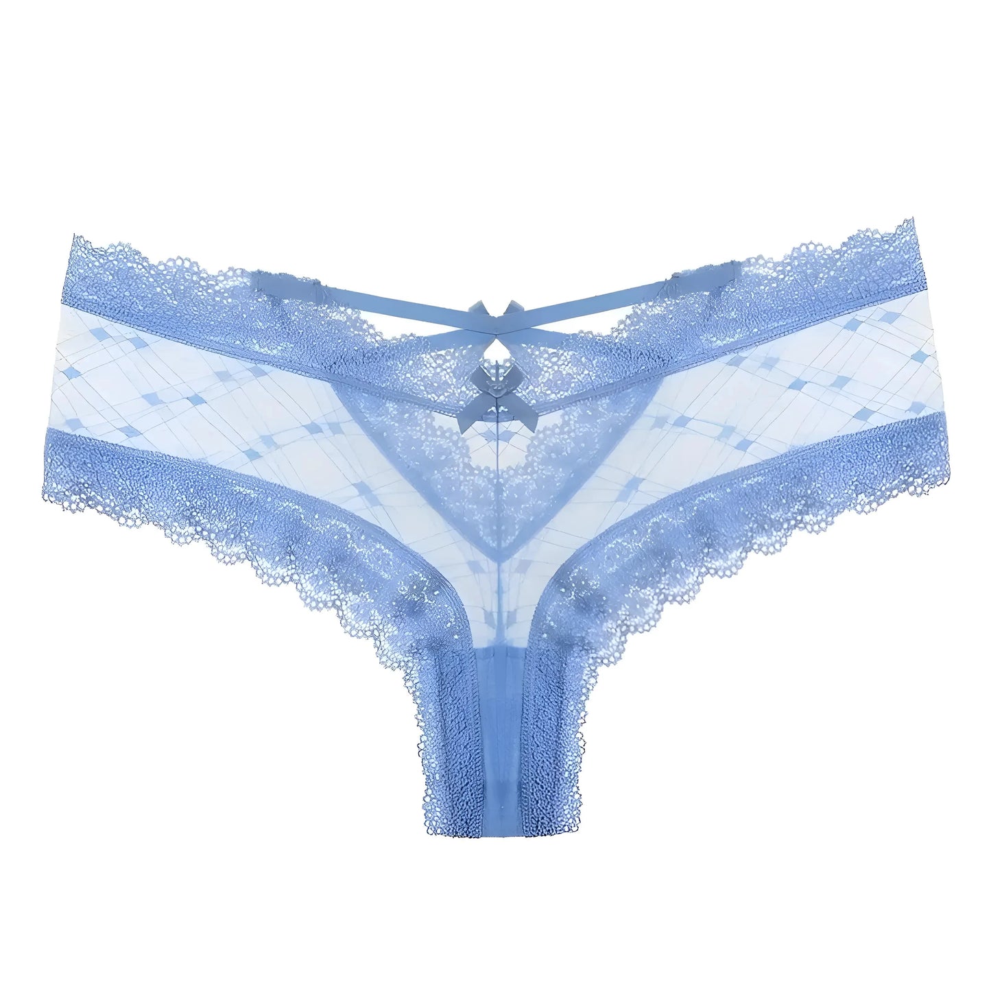 Blu Mutandine in pizzo con cinturini sul retro