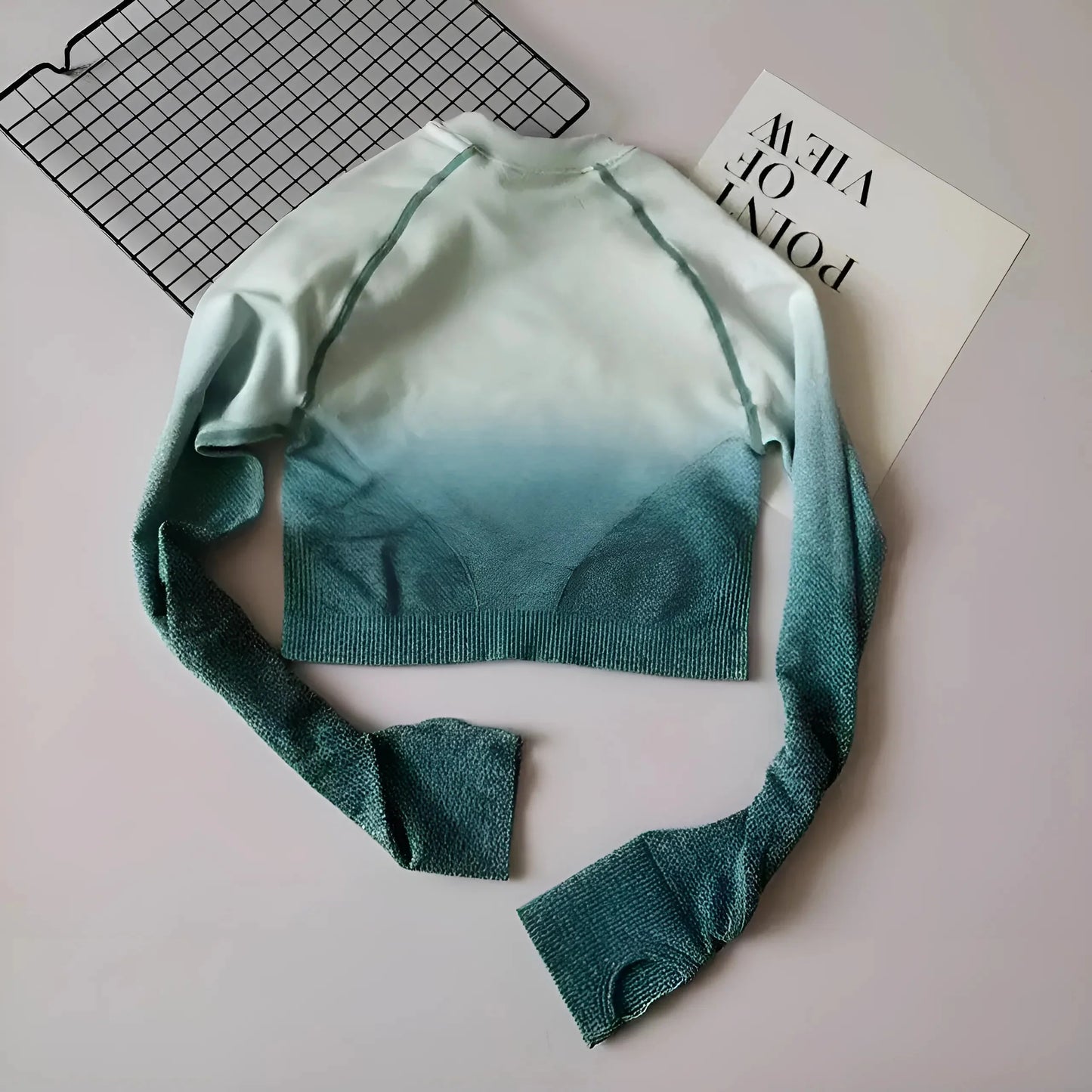 Blu Ombra Maglietta Sportiva a Maniche Lunghe