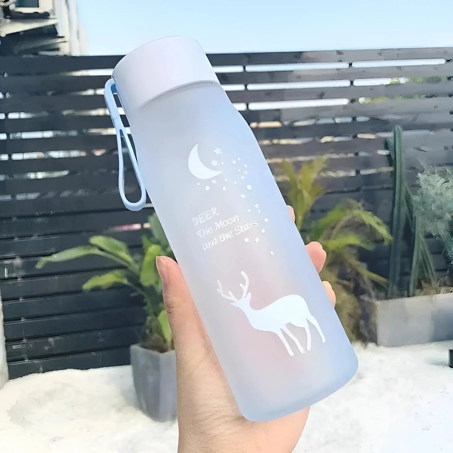 Blu Bottiglia d'Acqua Decorata